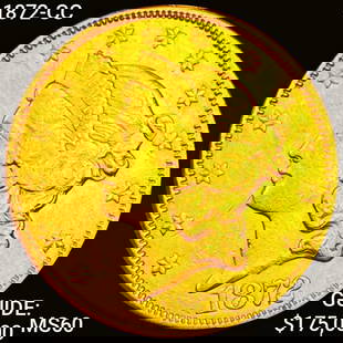 1872-CC $20 Gold Double Eagle UNCIRCULATED: 1872-CC $20 Gold Double Eagle UNCIRCULATED