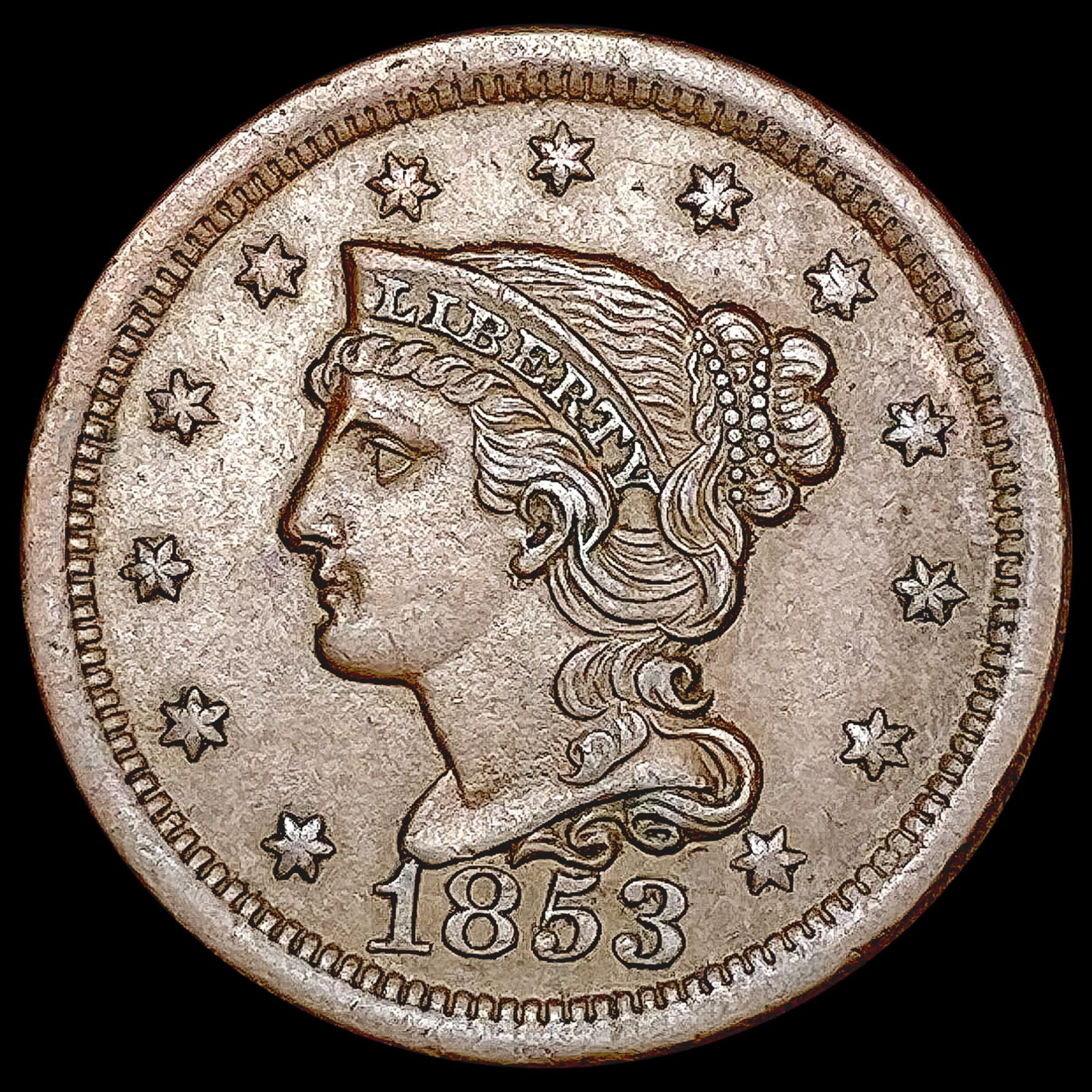 1853 Braided Hair Large Cent UNCIRCULATED (1 of 2)