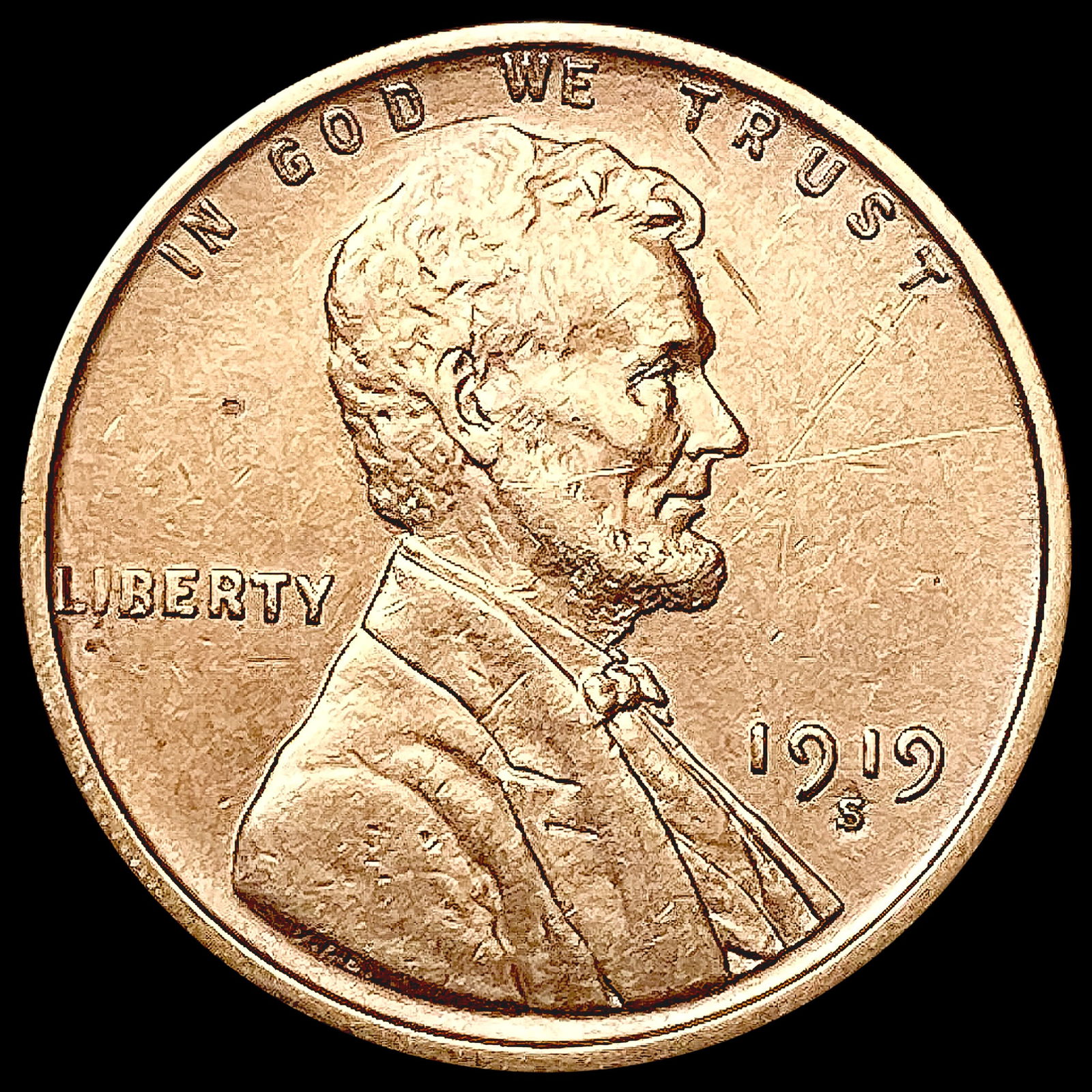 1919-S RED Wheat Cent UNCIRCULATED (1 of 2)