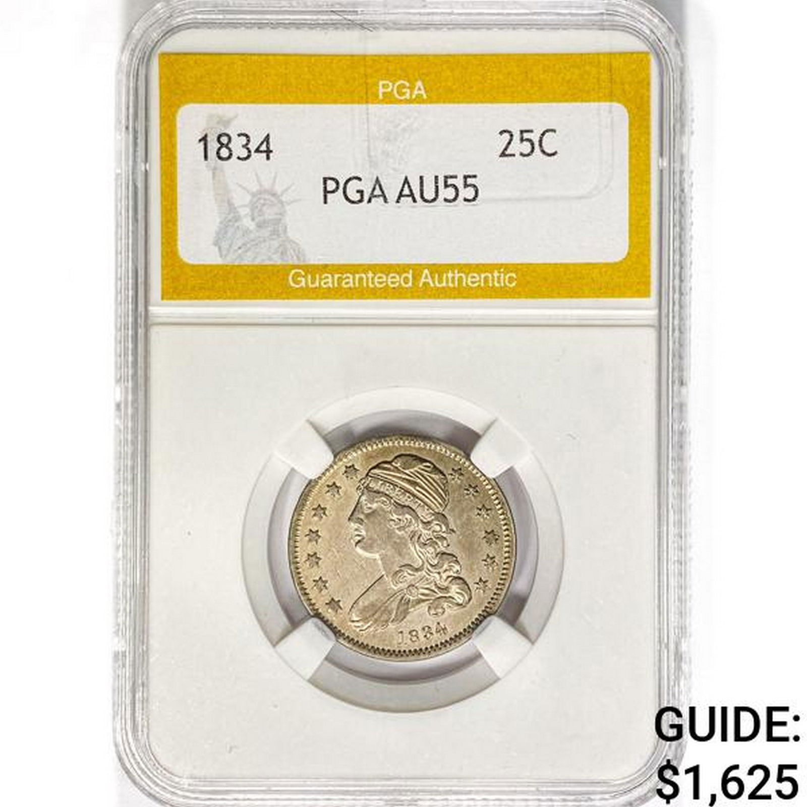1834 Capped Bust Quarter PGA AU55 (1 of 2)