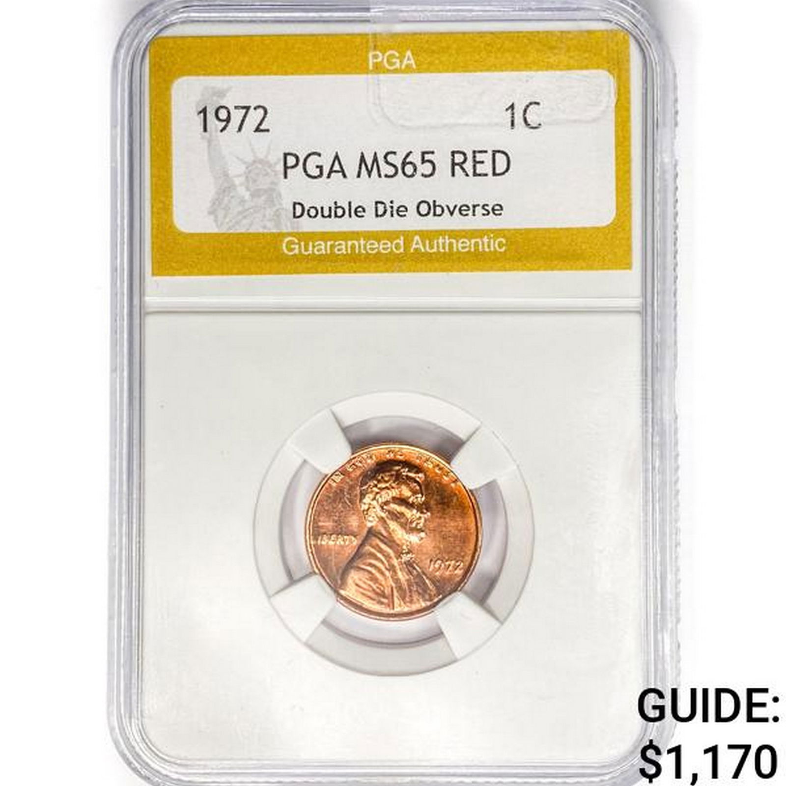 1972 Lincoln Memorial Cent PGA MS65 RED, DDO (1 of 2)