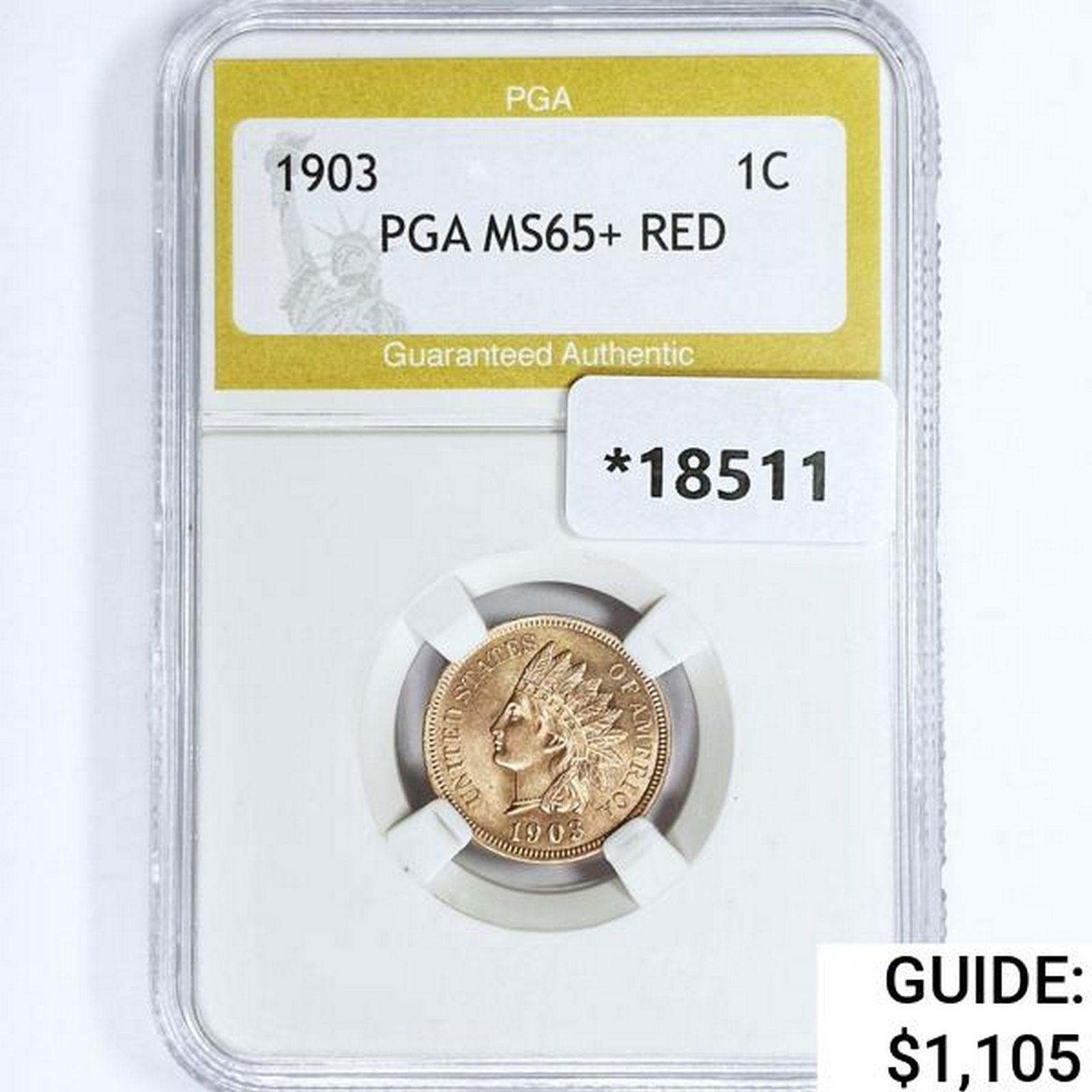 1903 Indian Head Cent PGA MS65+ RED (1 of 2)