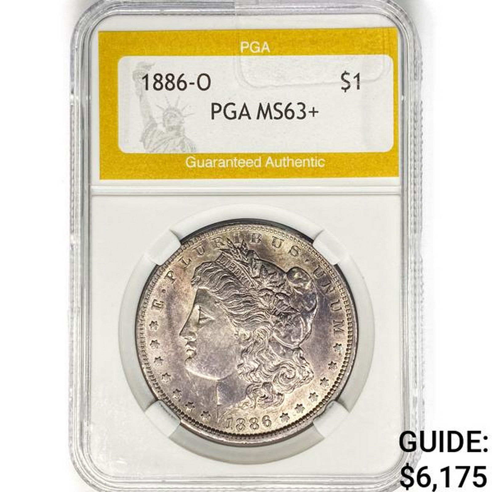1886-O Morgan Silver Dollar PGA MS63+ (1 of 2)