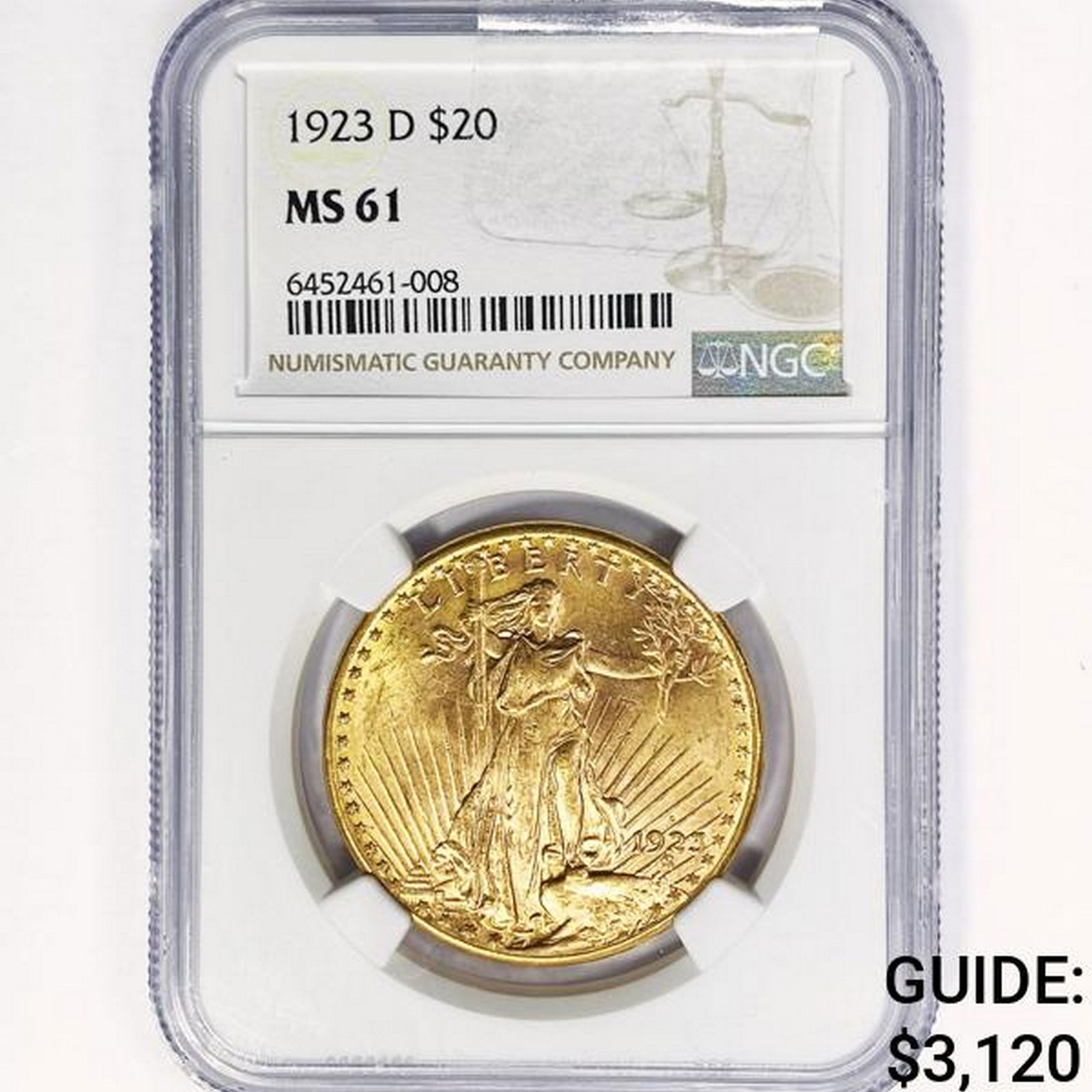 1923-D $20 Gold Double Eagle NGC MS61 (1 of 2)