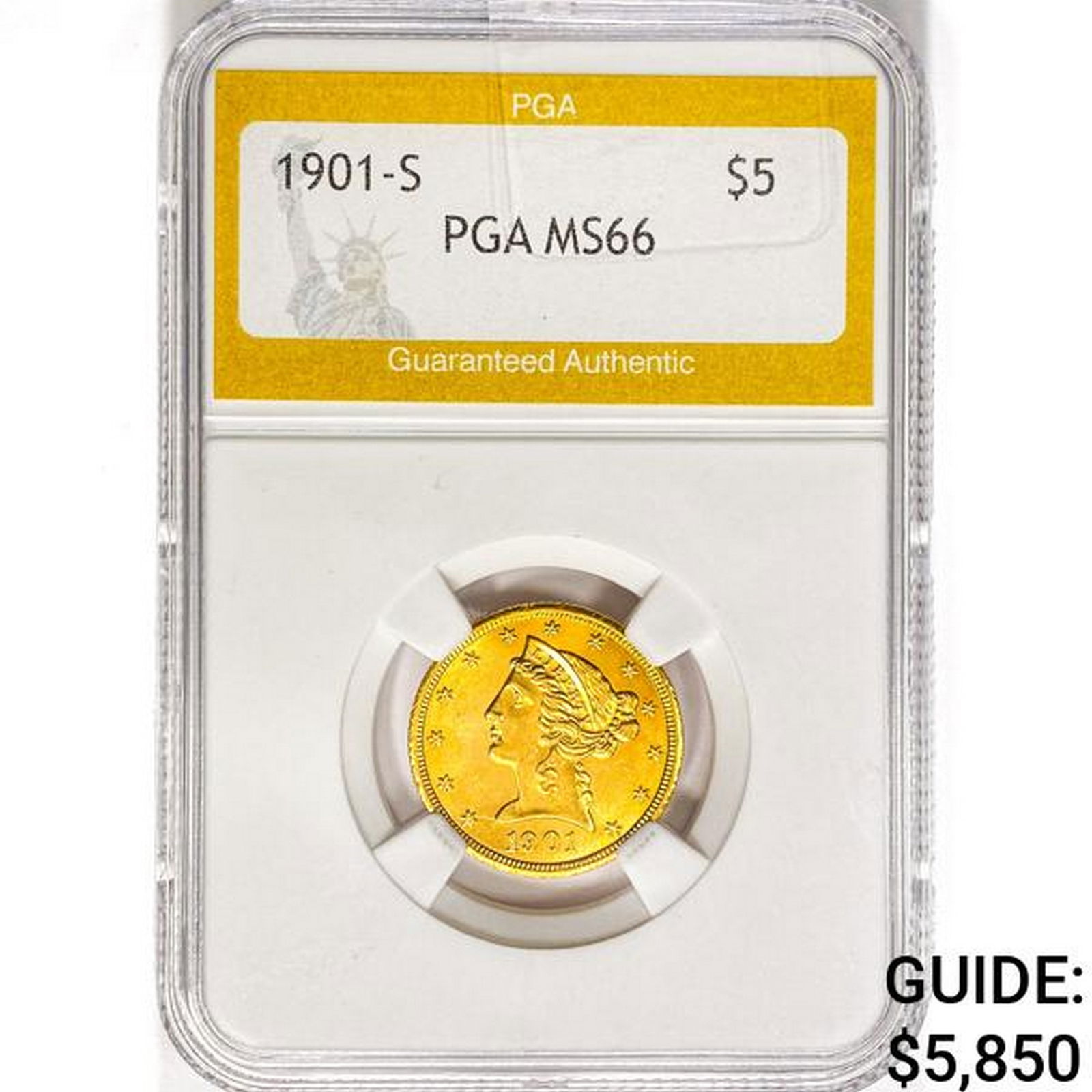 1901-S $5 Gold Half Eagle PGA MS66 (1 of 2)