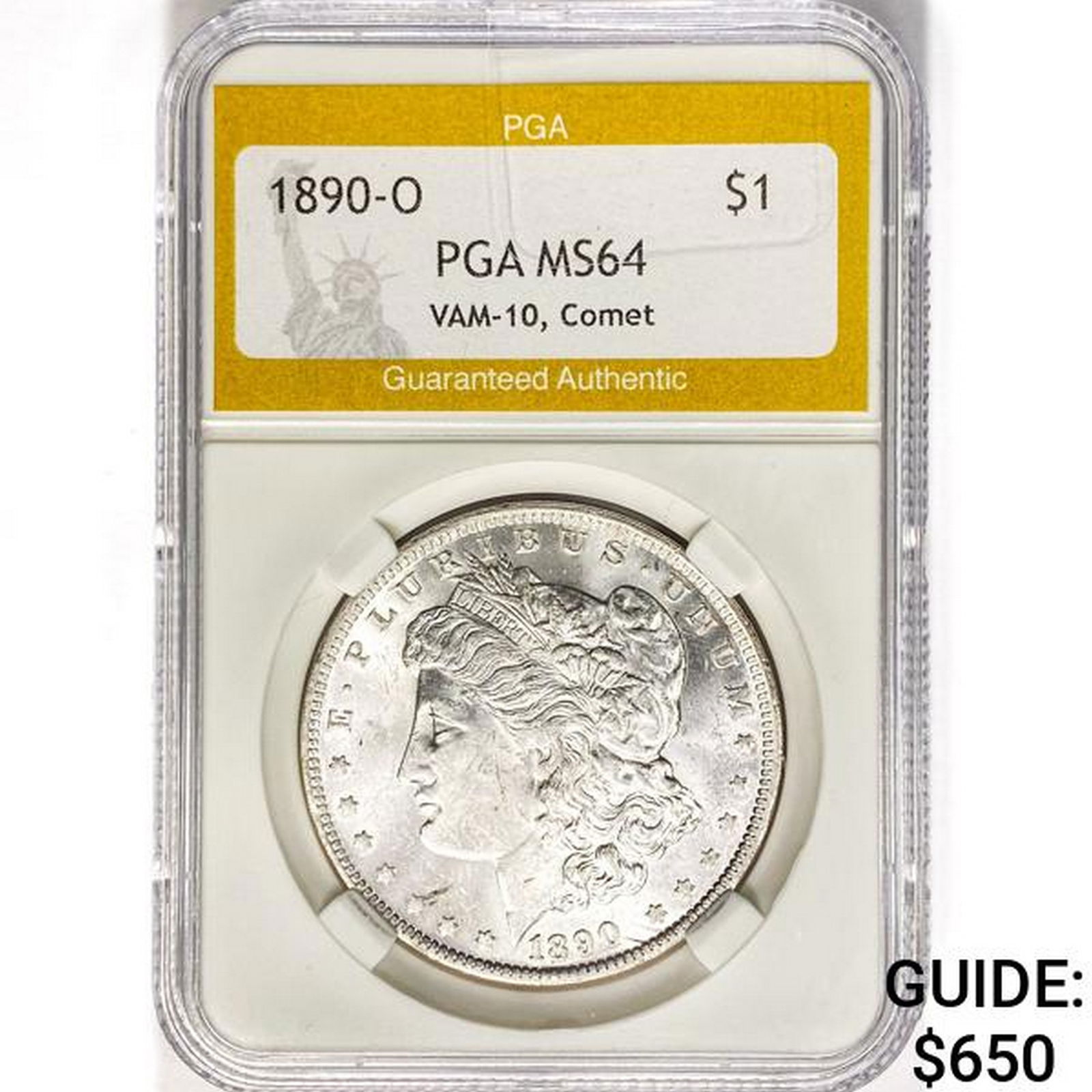1890-O Morgan Silver Dollar PGA MS64 VAM-10,Comet (1 of 2)
