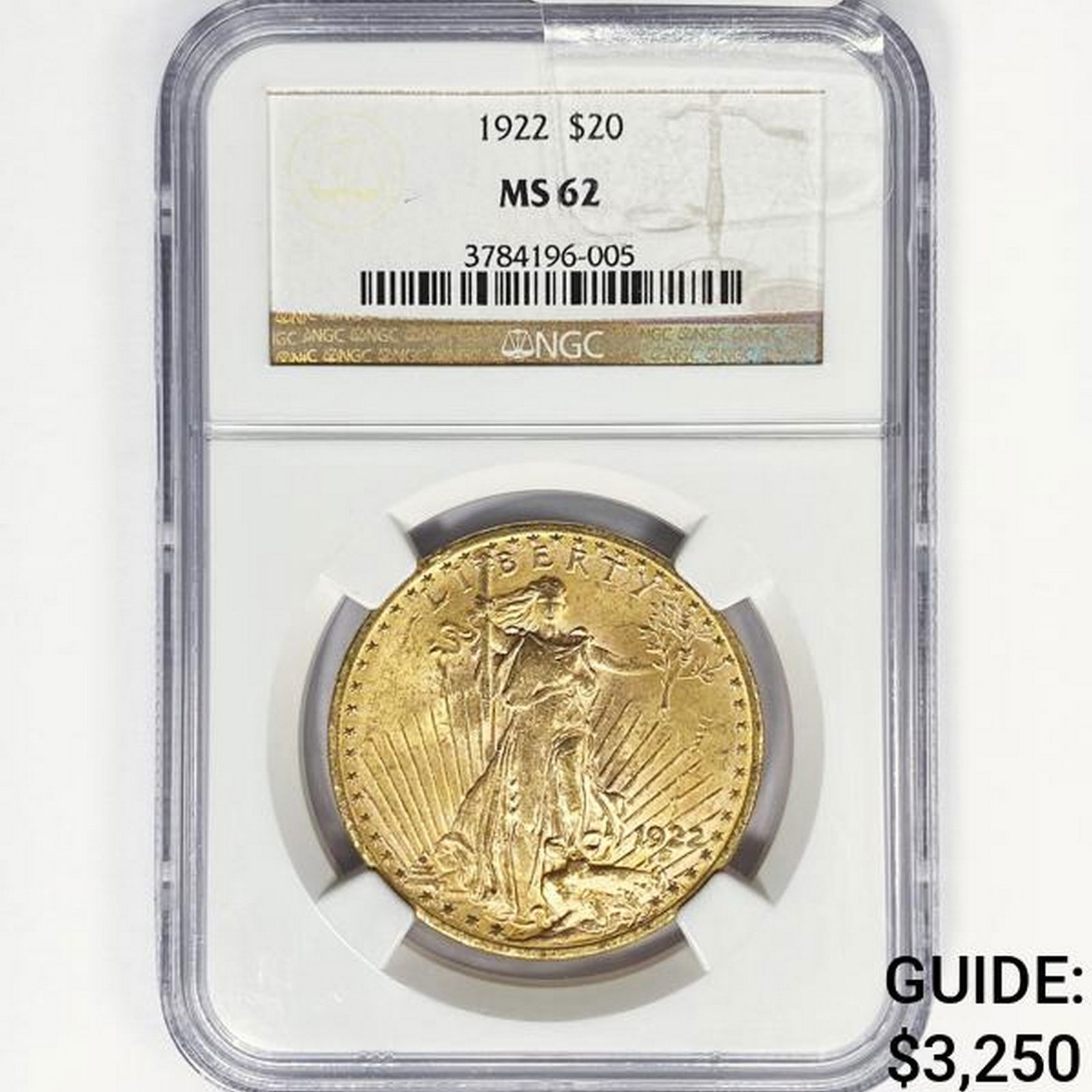 1922 $20 Gold Double Eagle NGC MS62 (1 of 2)