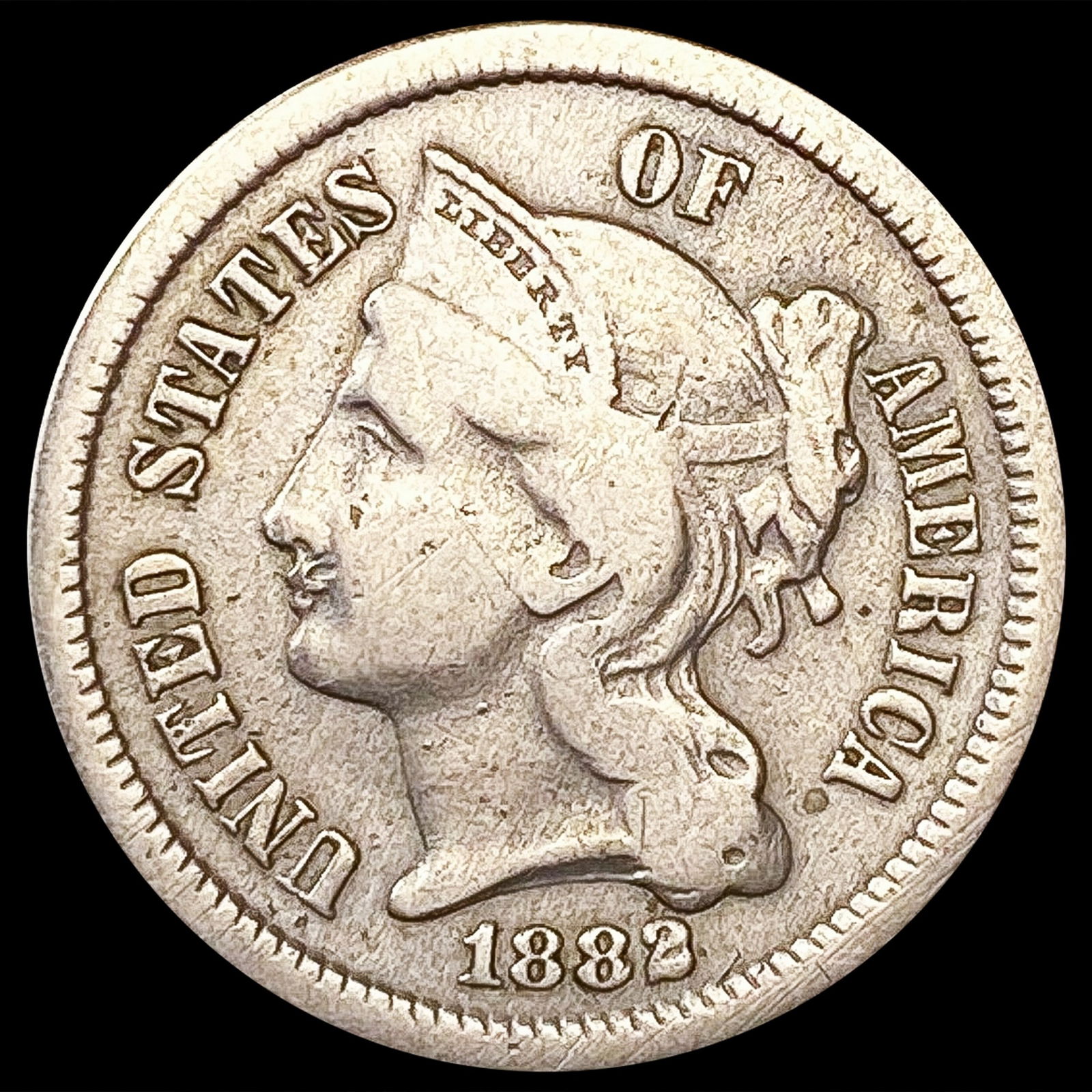 1882 Nickel Three Cent NICELY CIRCULATED (1 of 2)