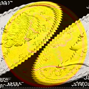 1847-O $5 Gold Half Eagle GEM BU: 1847-O $5 Gold Half Eagle GEM BU