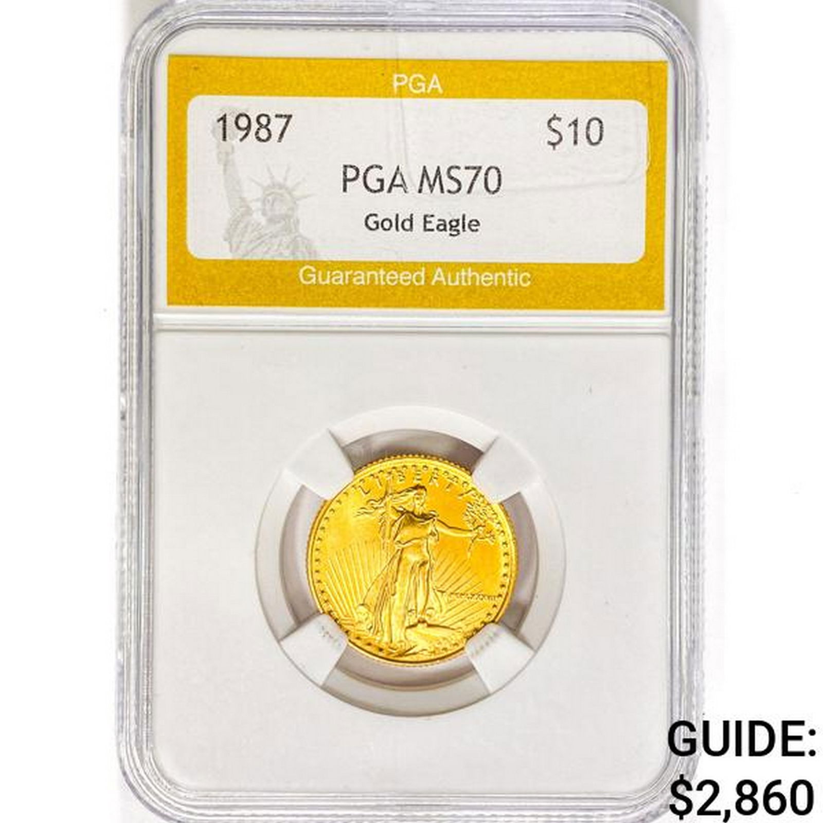 1987 $10 1/4oz. American Gold Eagle PGA MS70 (1 of 2)
