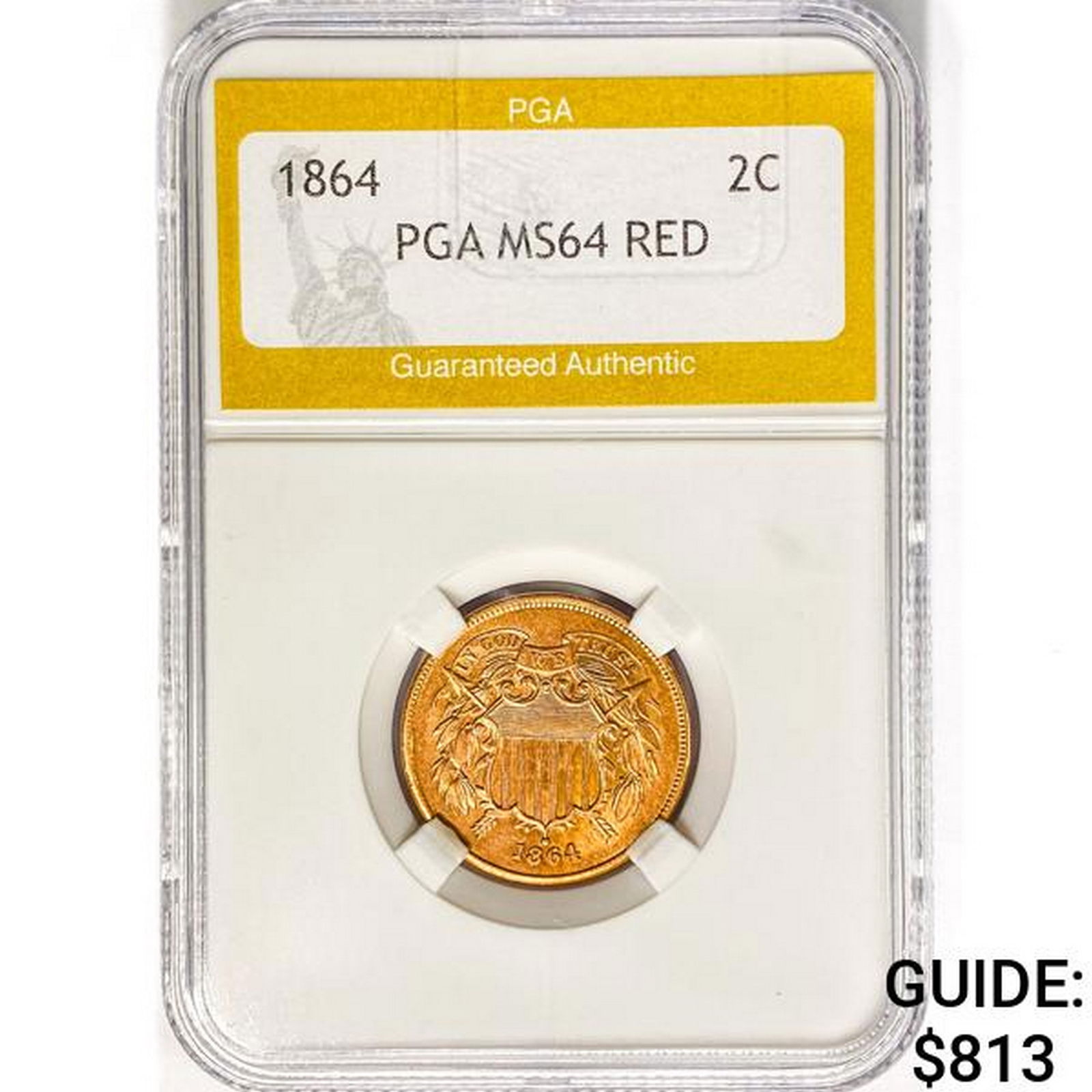 1864 Two Cent Piece PGA MS64 RED (1 of 2)