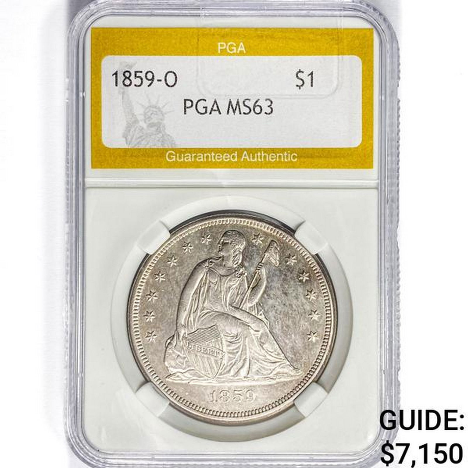 1859-O Seated Liberty Dollar PGA MS63 (1 of 2)