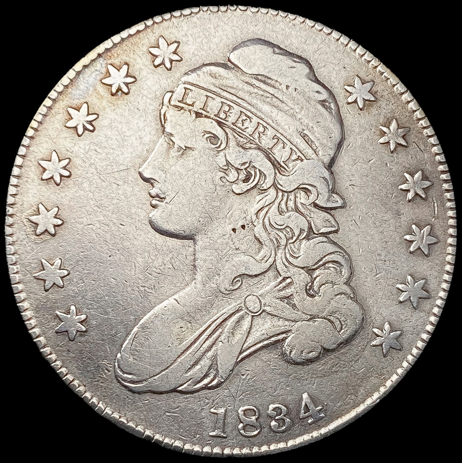 1834 Capped Bust Half Dollar NICELY CIRCULATED (1 of 2)