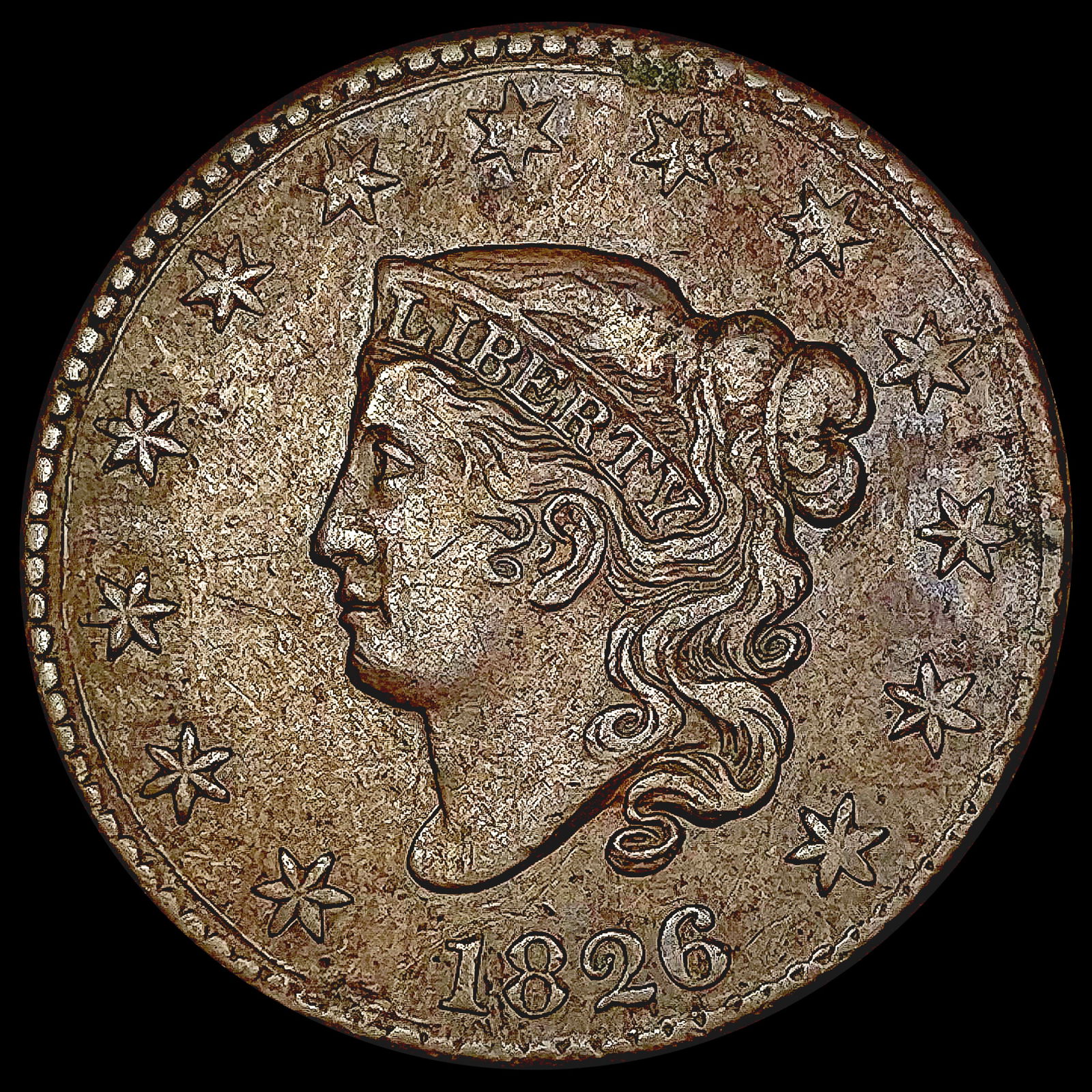 1826 Coronet Head Large Cent LIGHTLY CIRCULATED (1 of 2)