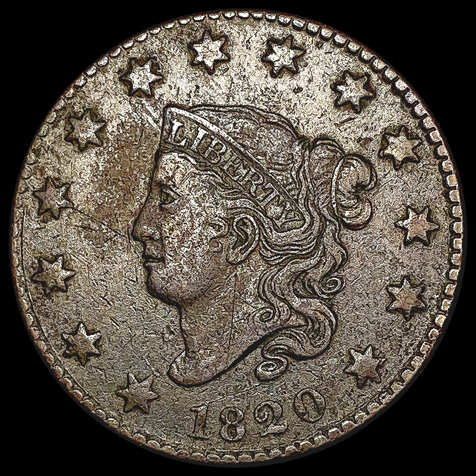 1820 Coronet Head Large Cent CLOSELY UNCIRCULATED (1 of 2)