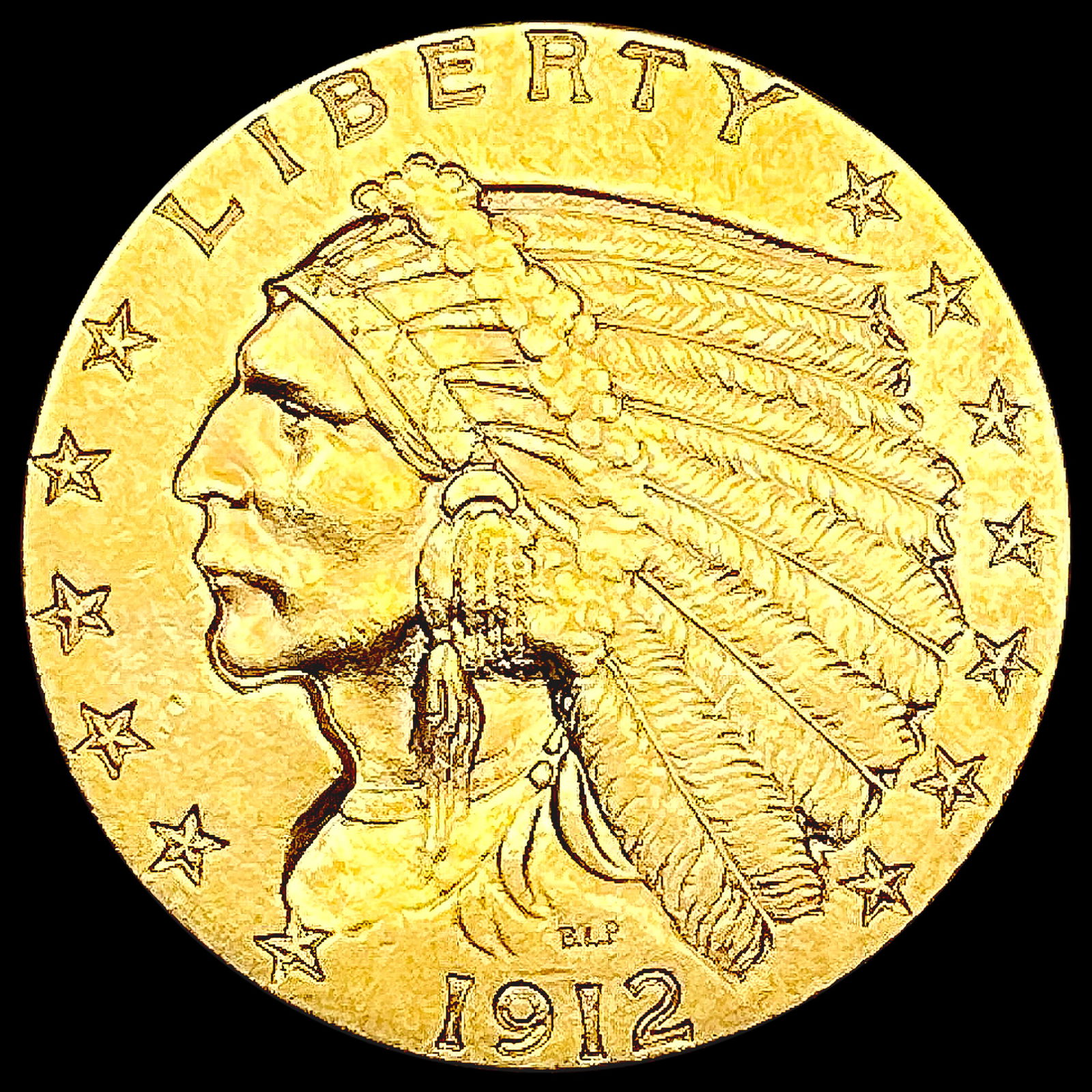 1912 $2.50 Gold Quarter Eagle CLOSELY UNCIRCULATED (1 of 2)