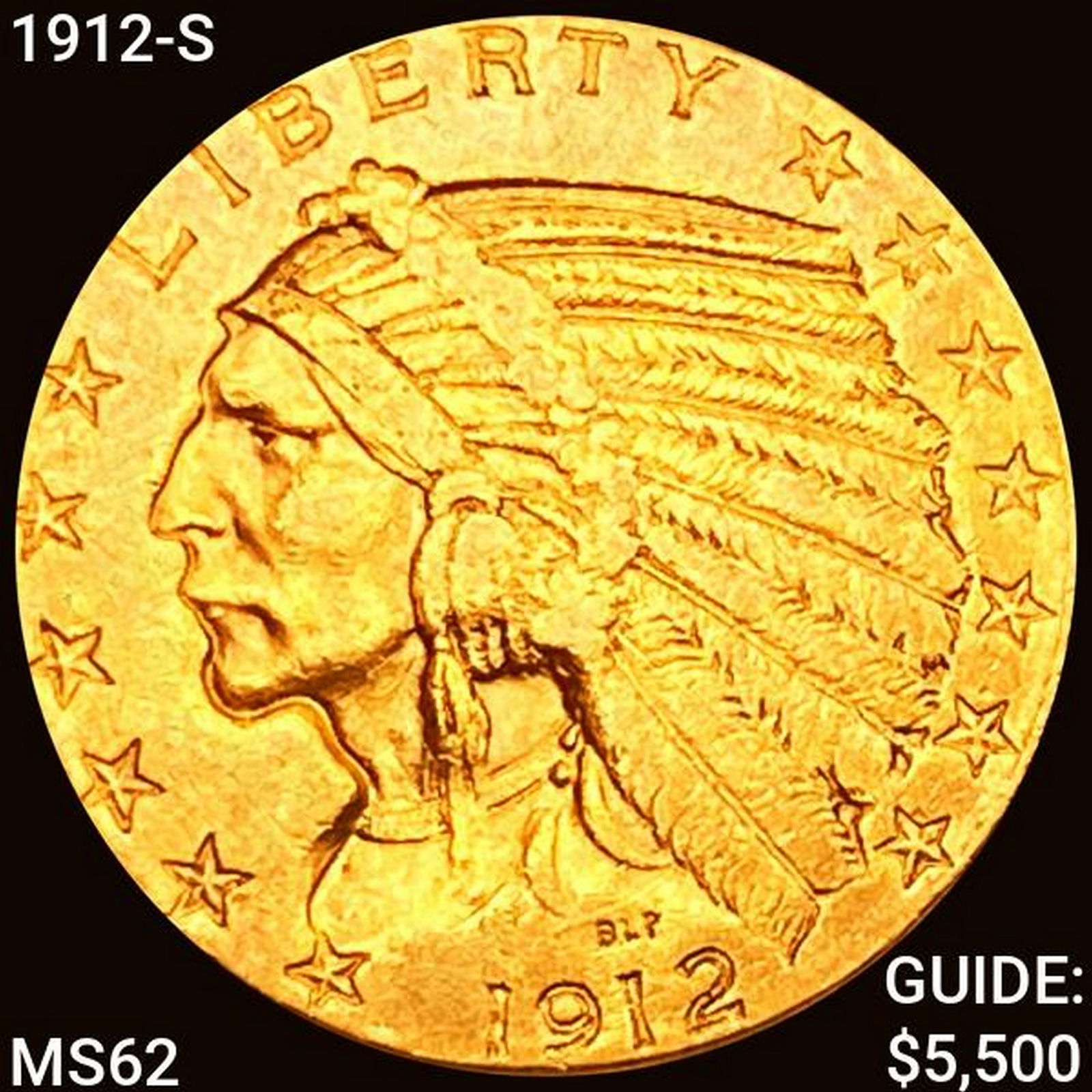 1912-S $5 Gold Half Eagle CLOSELY UNCIRCULATED (1 of 2)