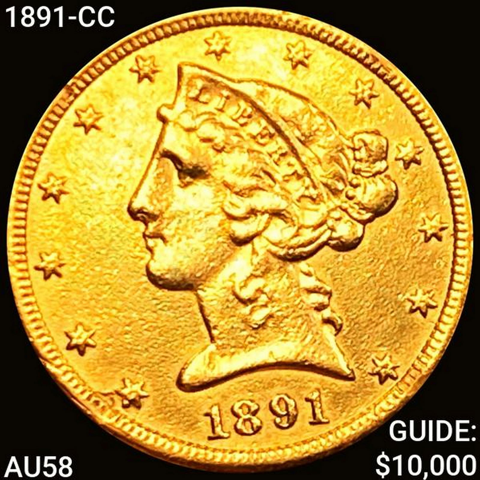 1891-CC $5 Gold Half Eagle CHOICE BU (1 of 2)