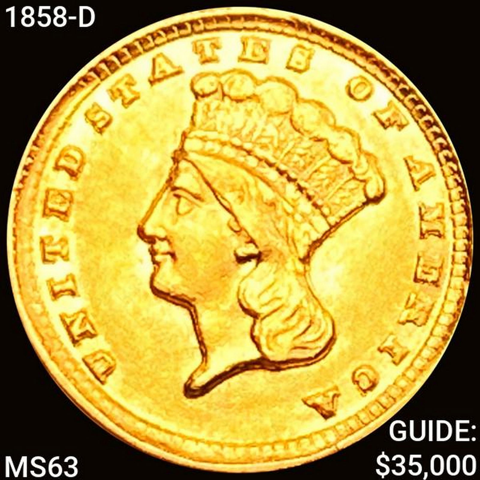 1858-D Rare Gold Dollar UNCIRCULATED (1 of 2)