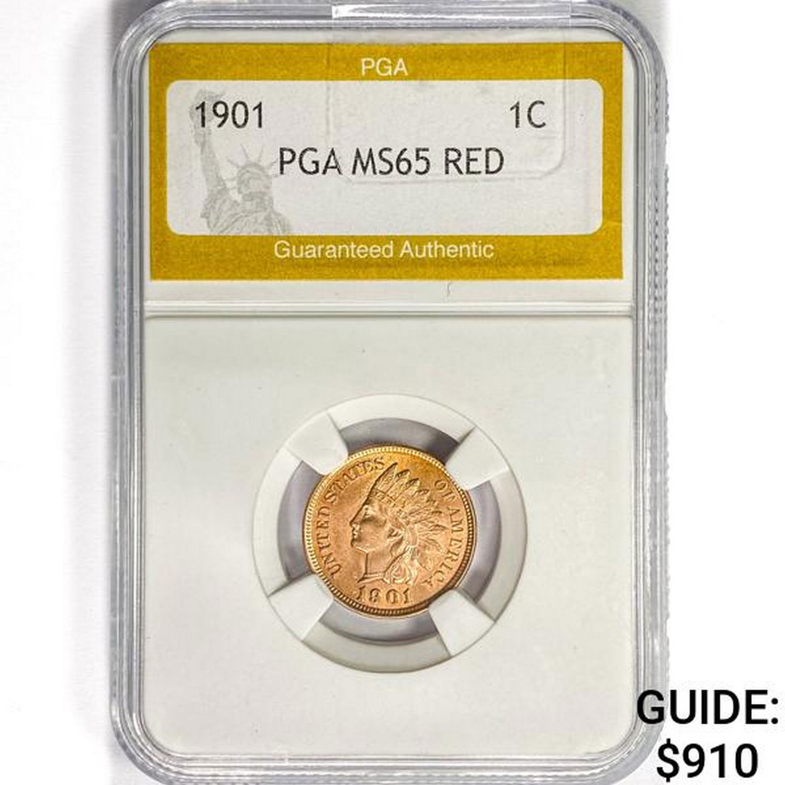 1901 Indian Head Cent PGA MS65 RED (1 of 2)