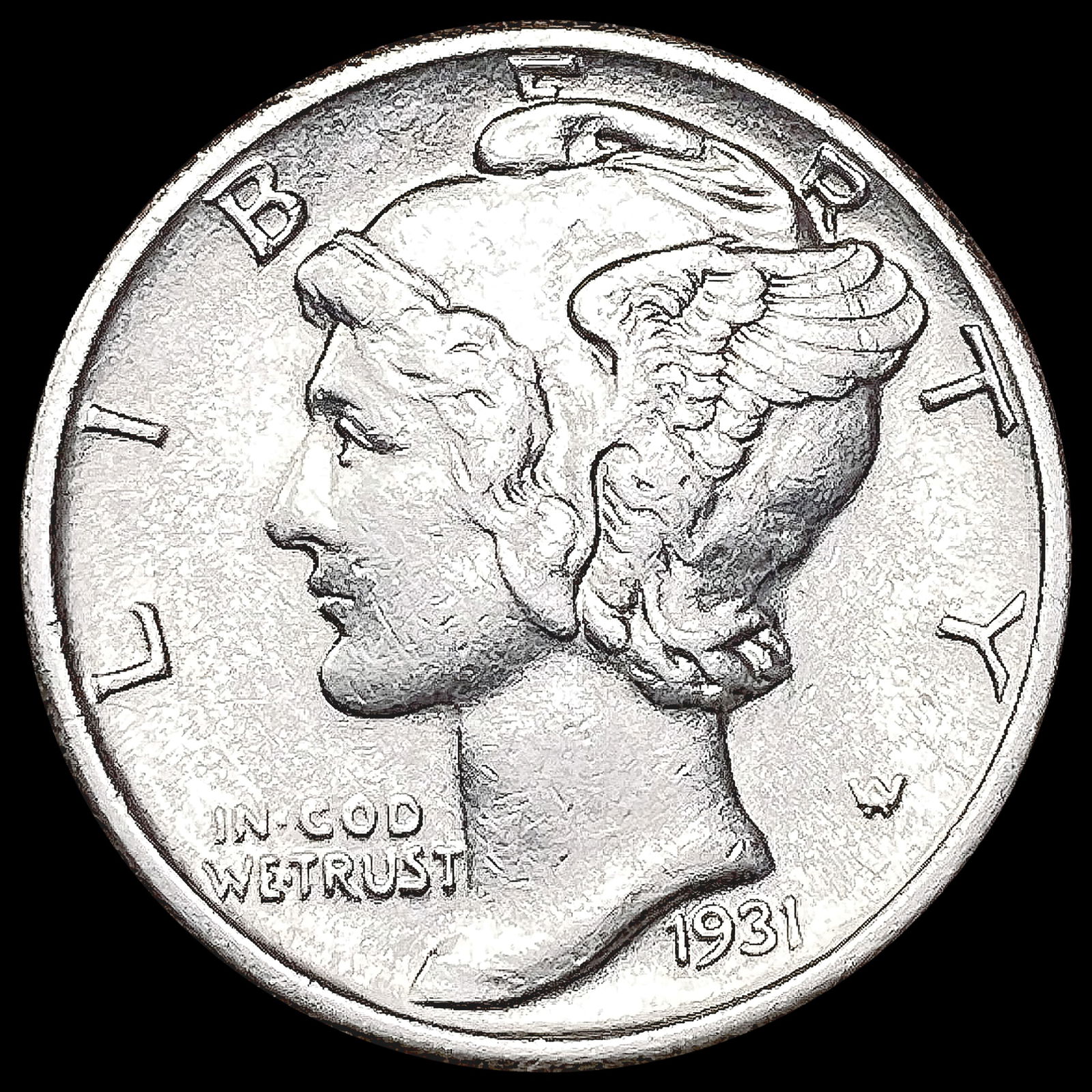 1931-S Mercury Dime CLOSELY UNCIRCULATED (1 of 2)