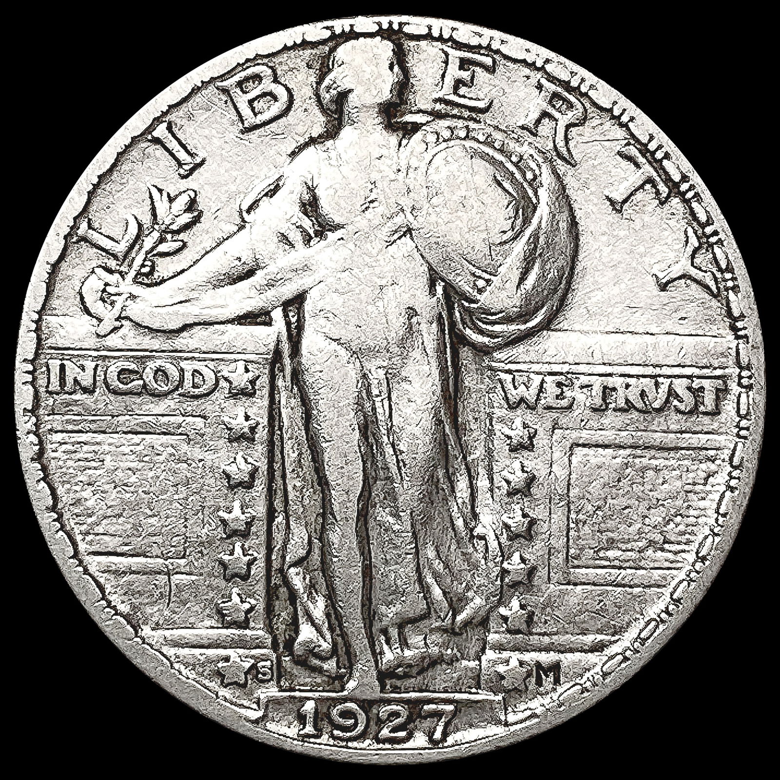 1927-S Standing Liberty Quarter LIGHTLY CIRCULATED (1 of 2)