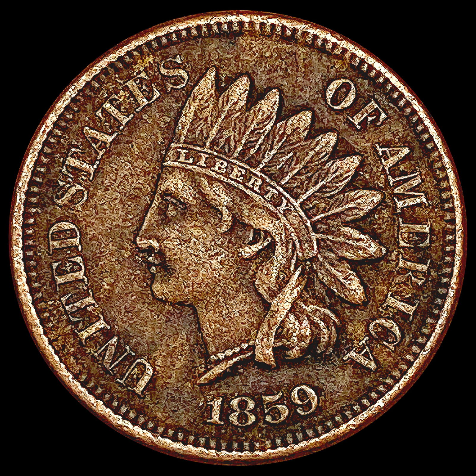 1859 Indian Head Cent NEARLY UNCIRCULATED (1 of 2)