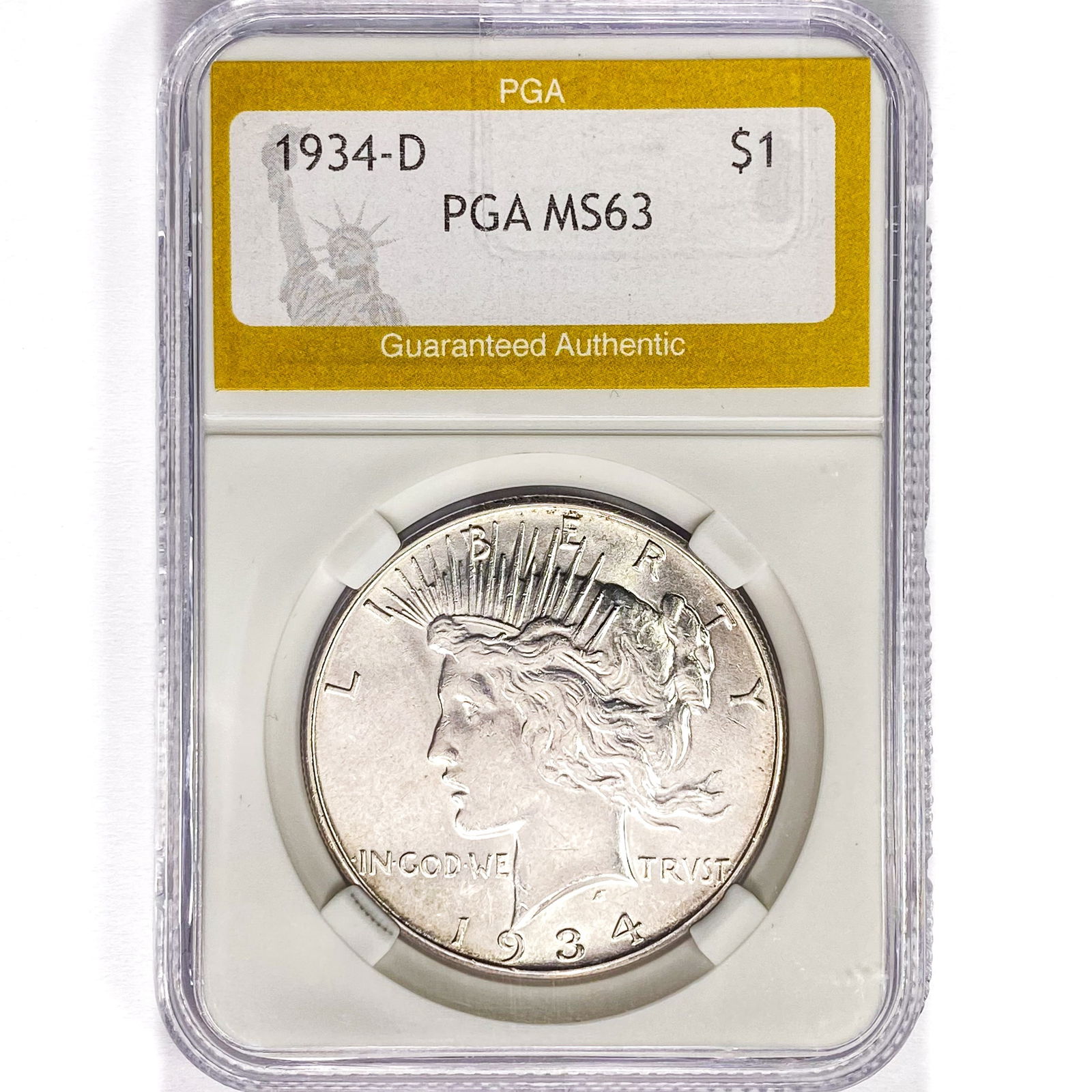 1934-D Silver Peace Dollar PGA MS63 (1 of 2)