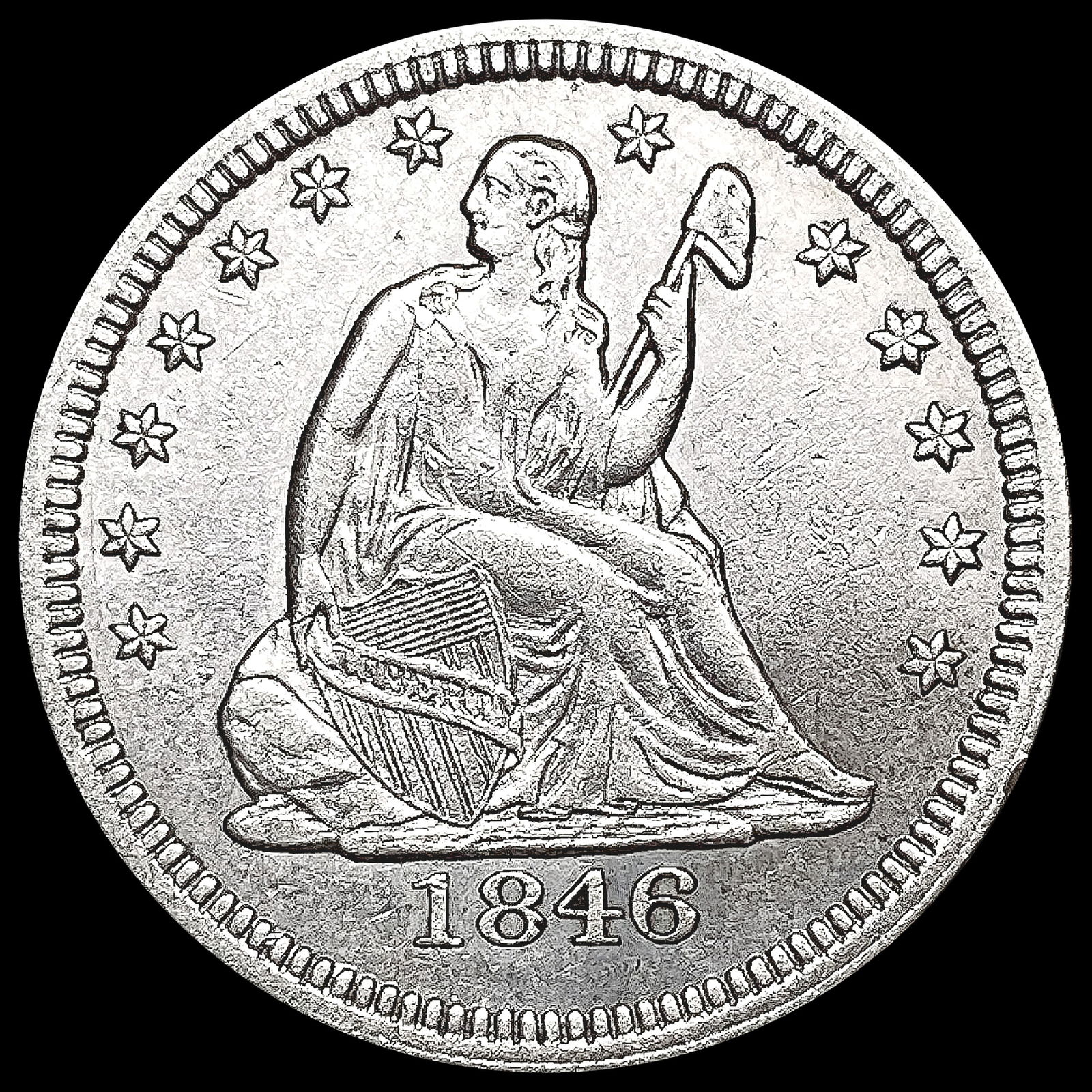 1846 Seated Liberty Quarter CLOSELY UNCIRCULATED (1 of 2)