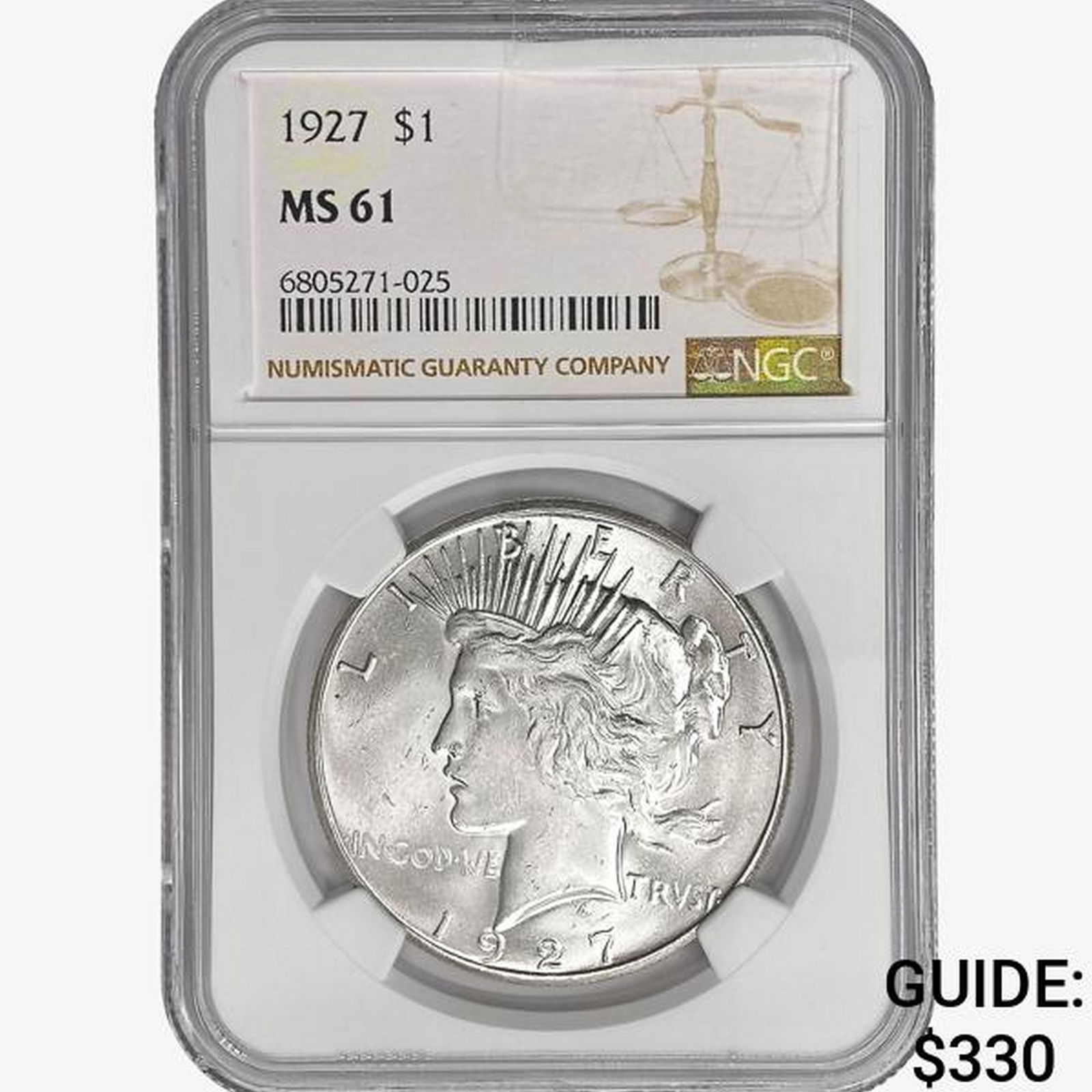 1927 Silver Peace Dollar NGC MS61 (1 of 2)