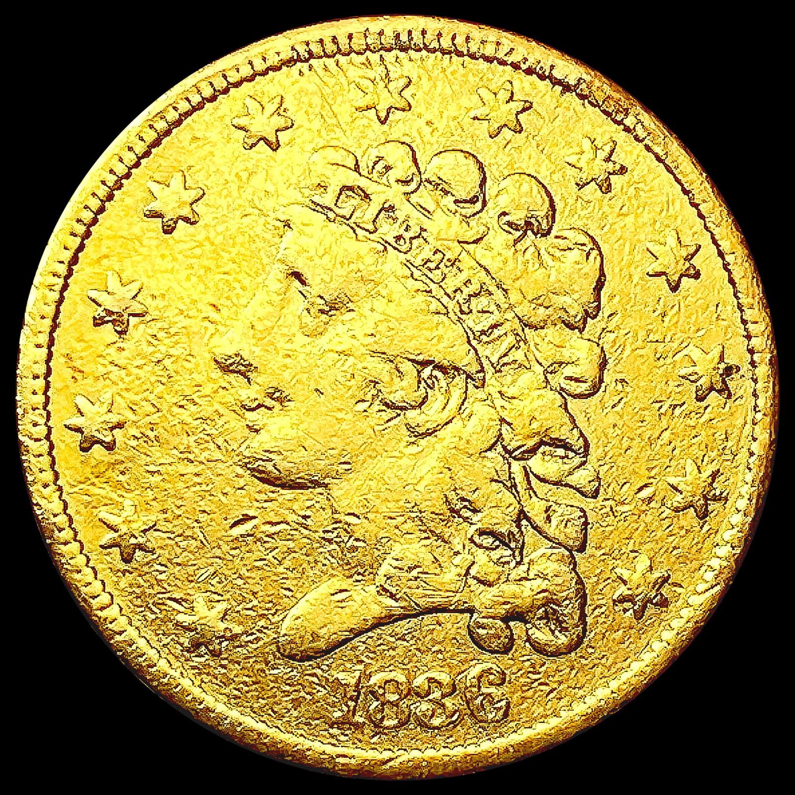 1836 $2.50 Gold Quarter Eagle LIGHTLY CIRCULATED (1 of 2)