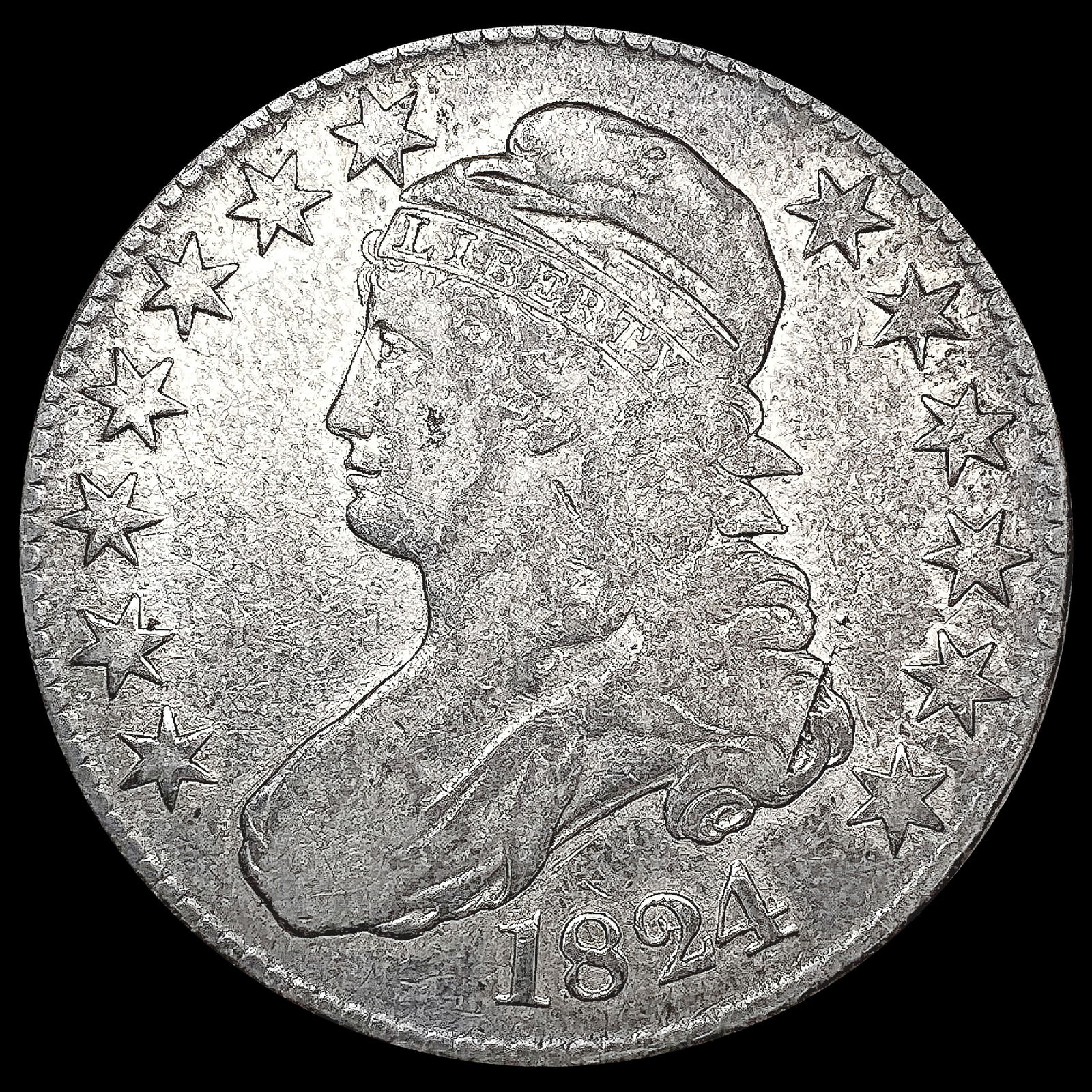 1824 Capped Bust Half Dollar NICELY CIRCULATED (1 of 2)