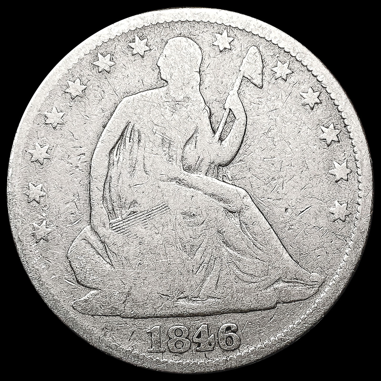 1846 Seated Liberty Half Dollar LIGHTLY CIRCULATED (1 of 2)
