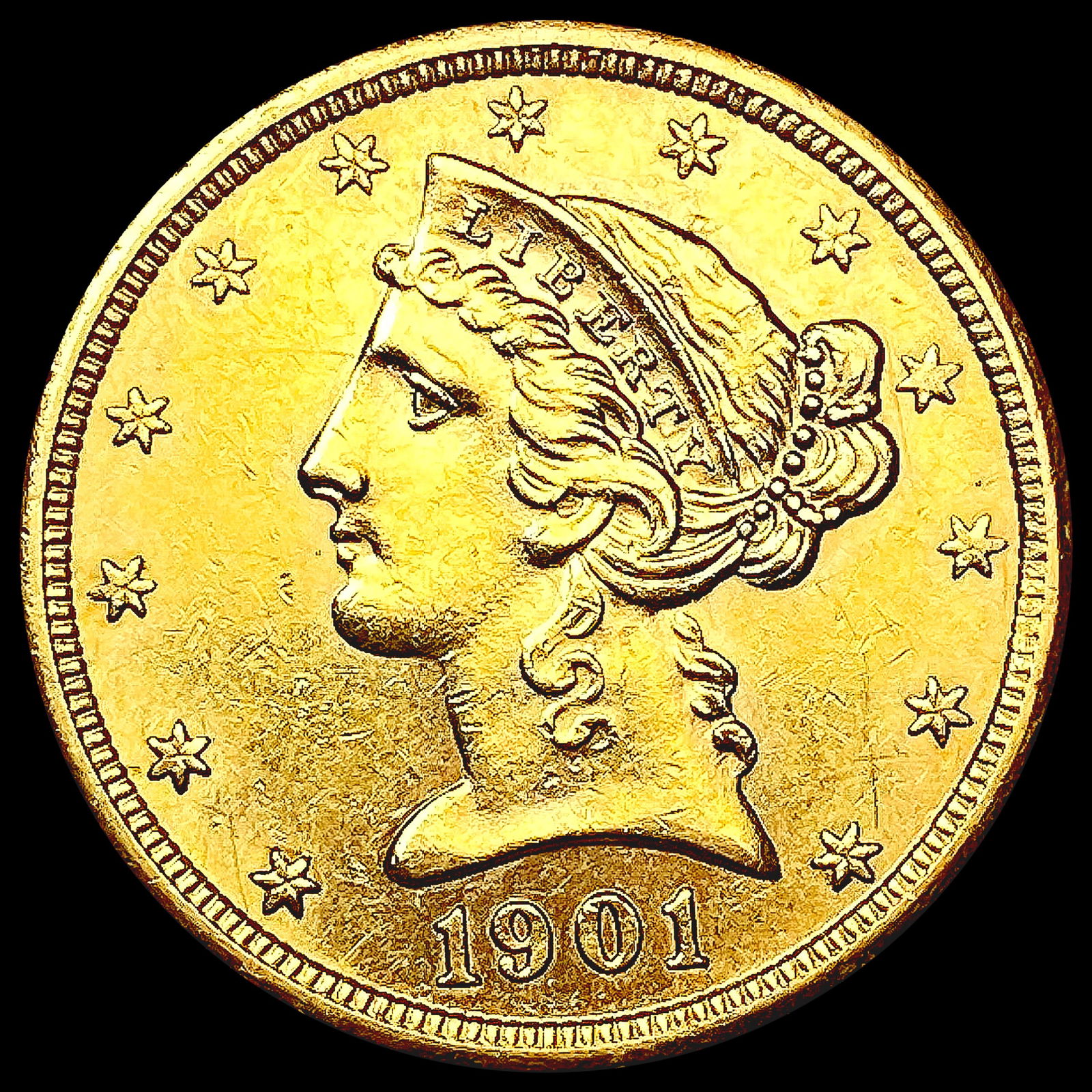 1901-S $5 Gold Half Eagle UNCIRCULATED (1 of 2)