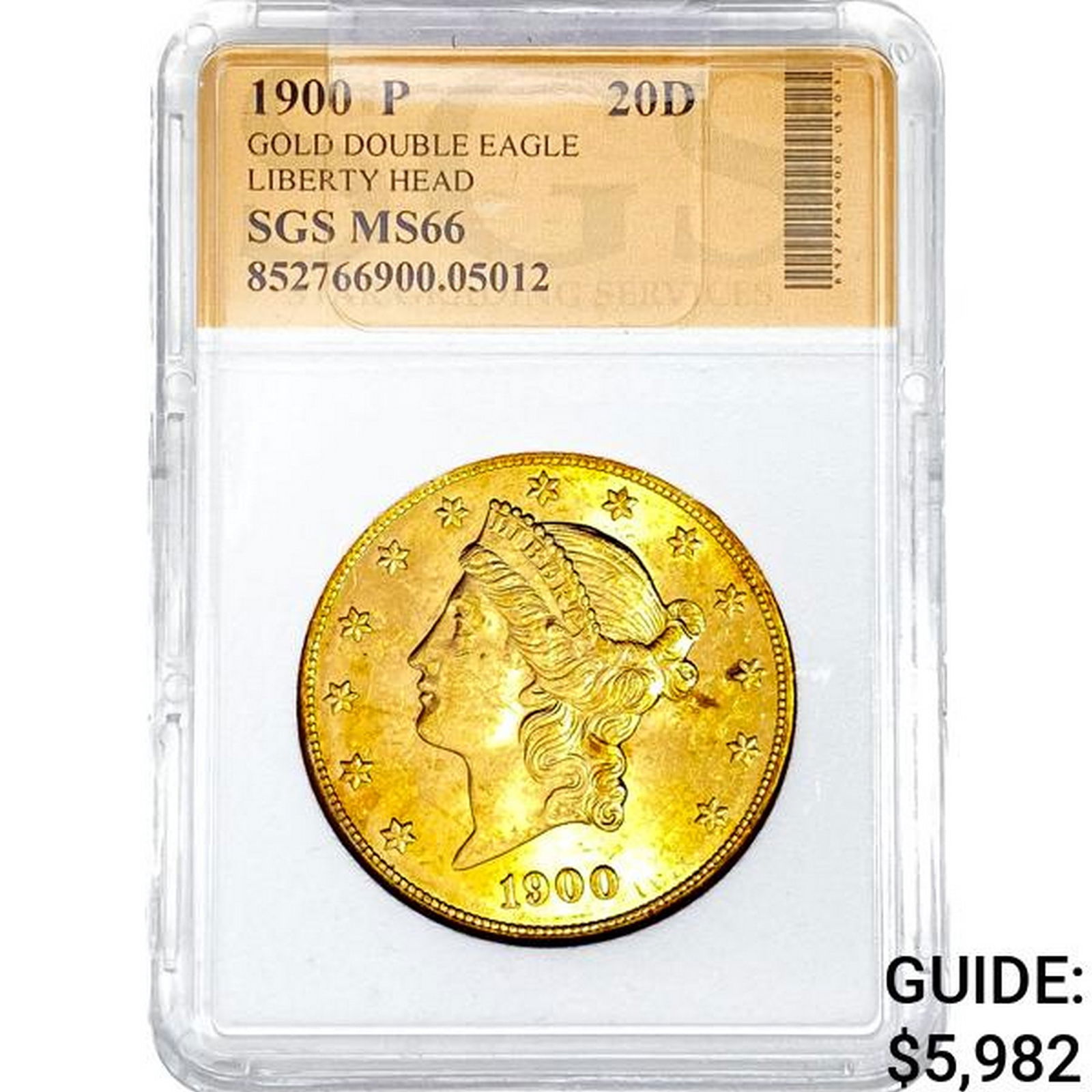 1900 $20 Gold Double Eagle SGS MS66 (1 of 2)