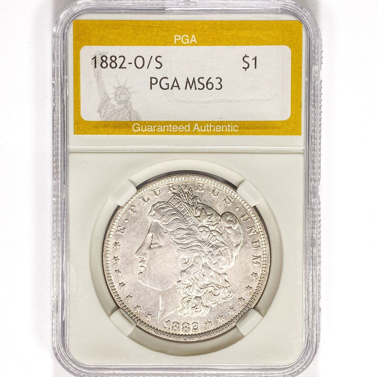 1882-O/S Morgan Silver Dollar PGA MS63 (1 of 2)