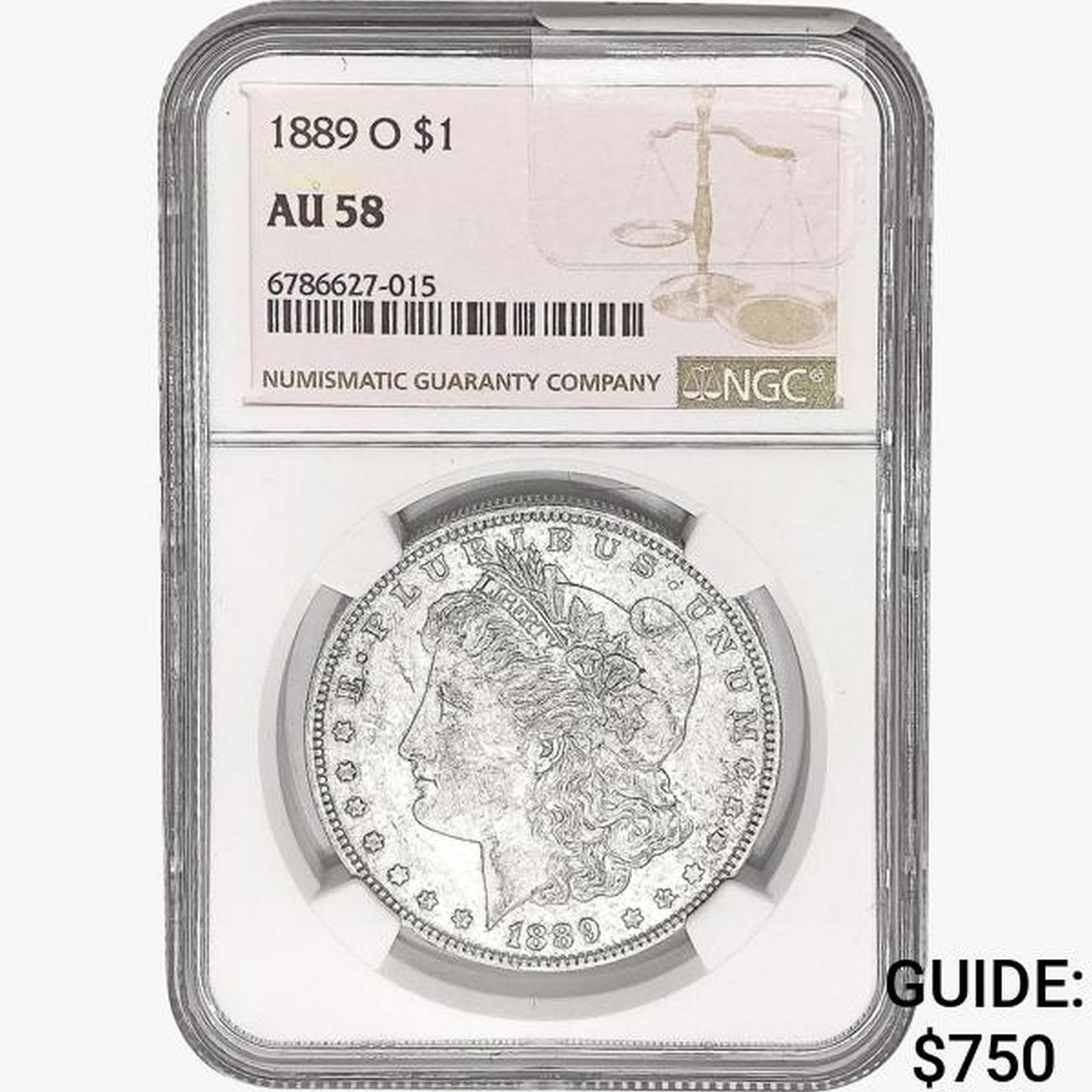1889-O Morgan Silver Dollar NGC AU58 (1 of 2)