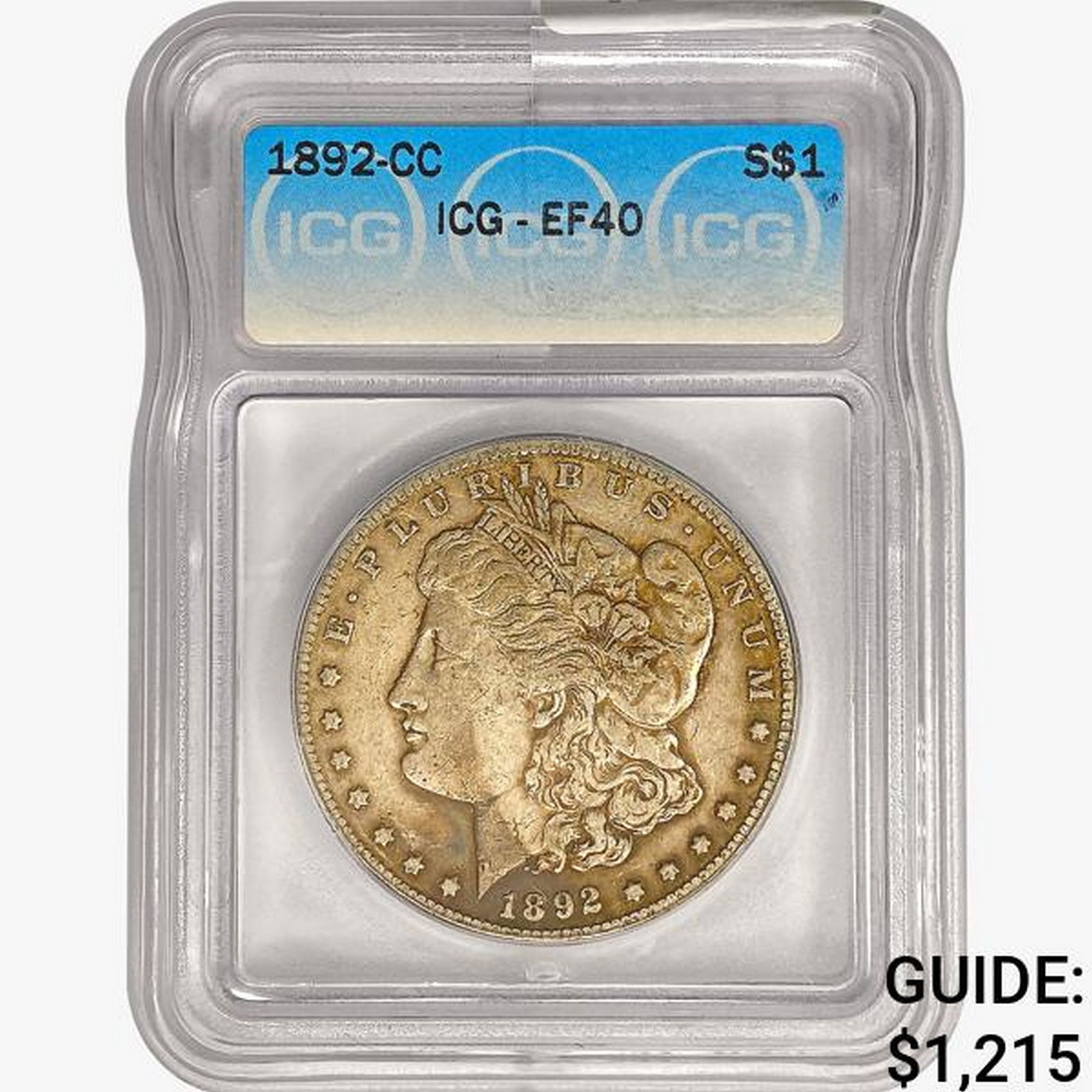 1892-CC Morgan Silver Dollar ICG EF40 (1 of 2)