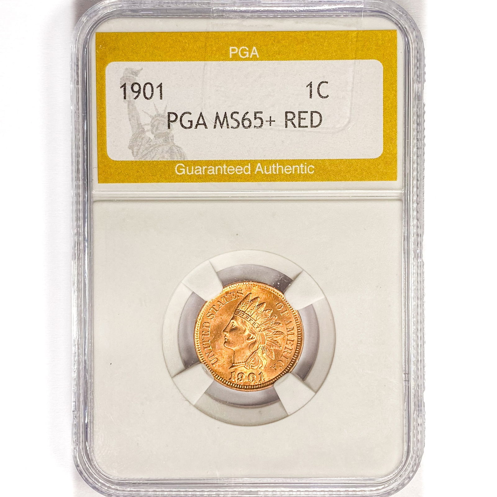 1901 Indian Head Cent PGA MS65+ RED (1 of 2)