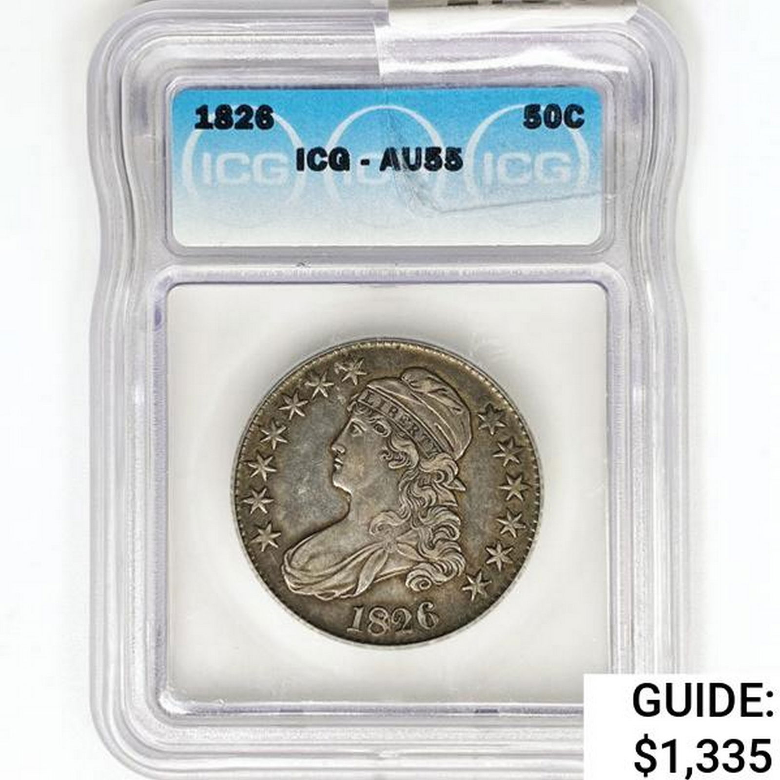 1826 Capped Bust Half Dollar ICG AU55 (1 of 2)