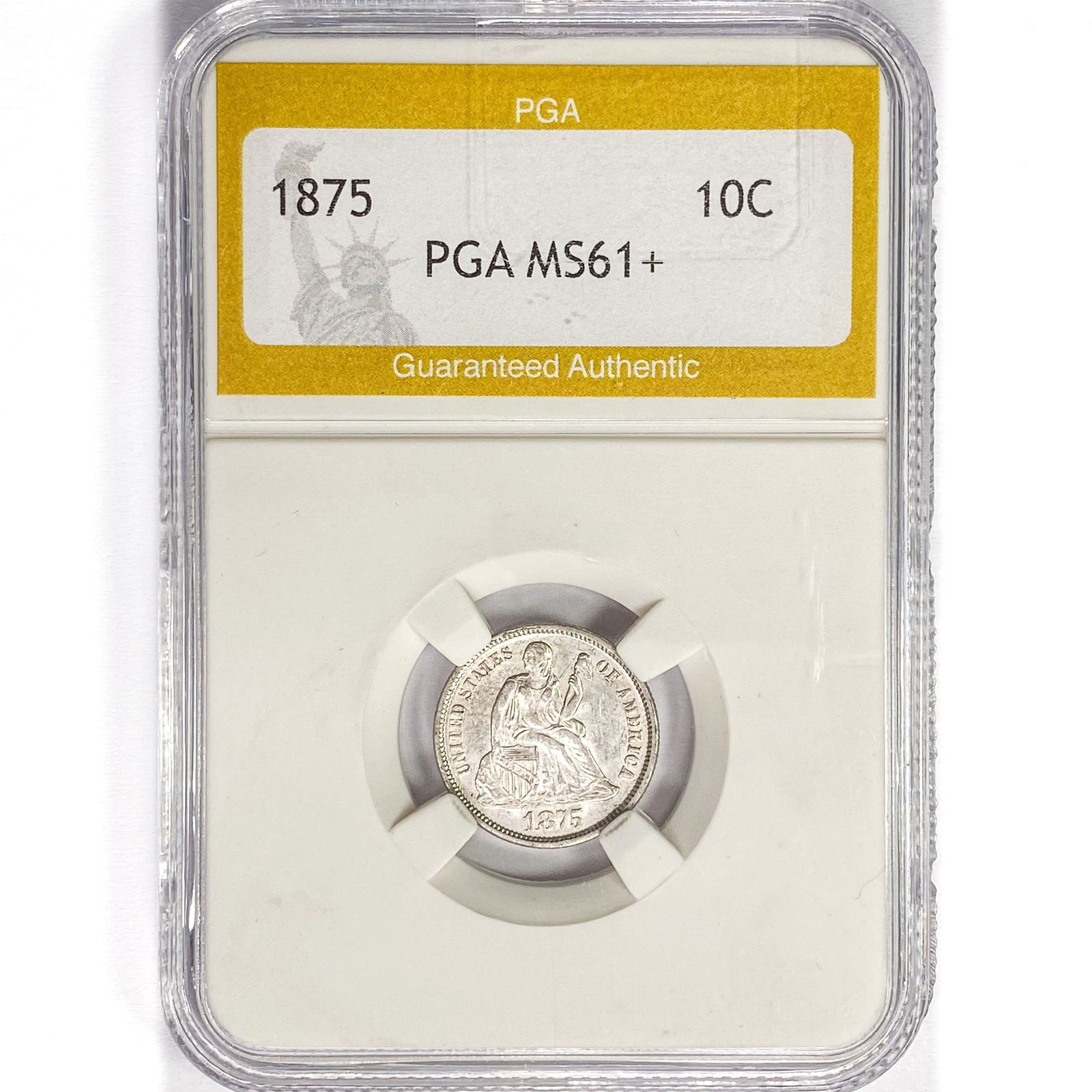 1875 Seated Liberty Dime PGA MS61+ (1 of 2)