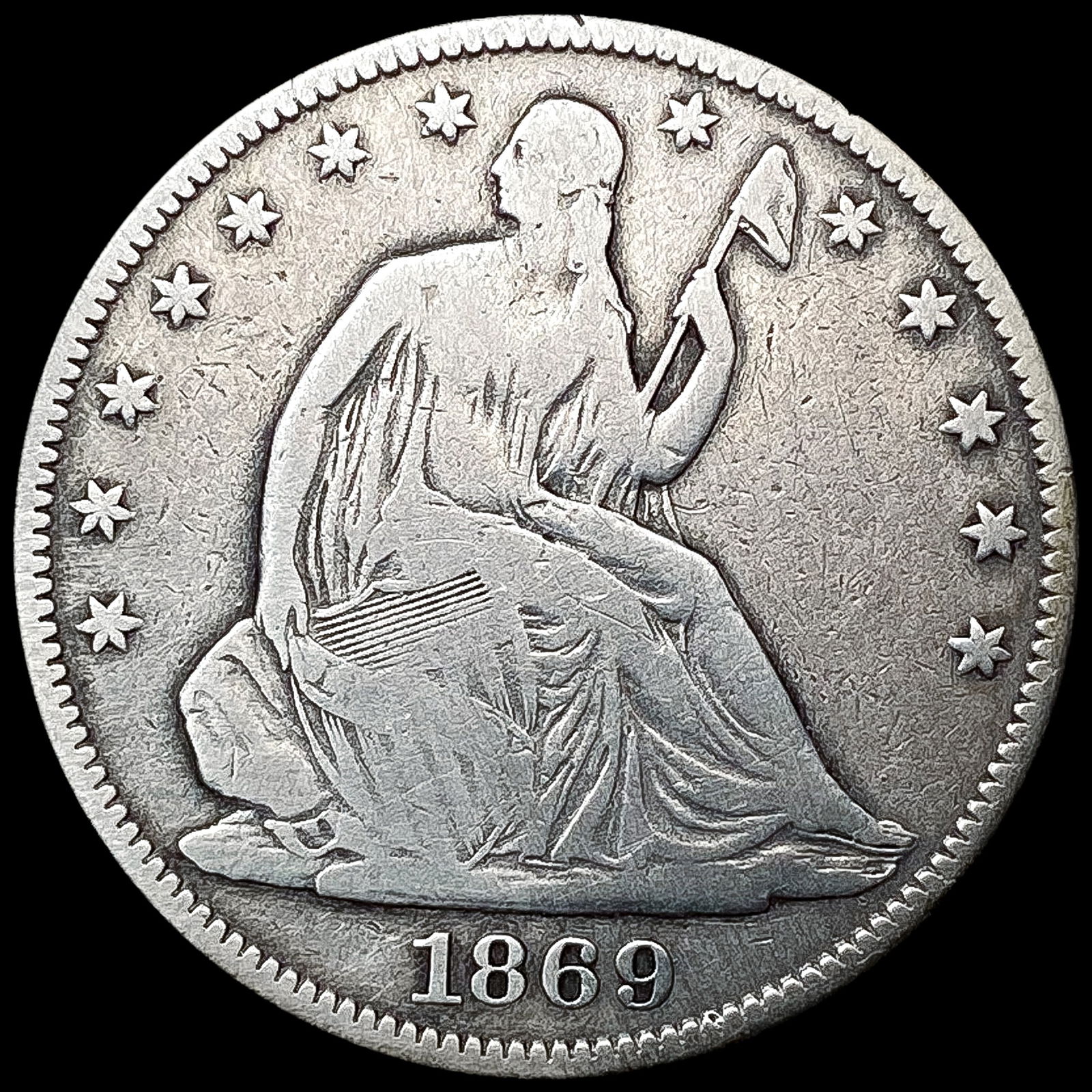 1869 Seated Liberty Half Dollar NICELY CIRCULATED (1 of 2)