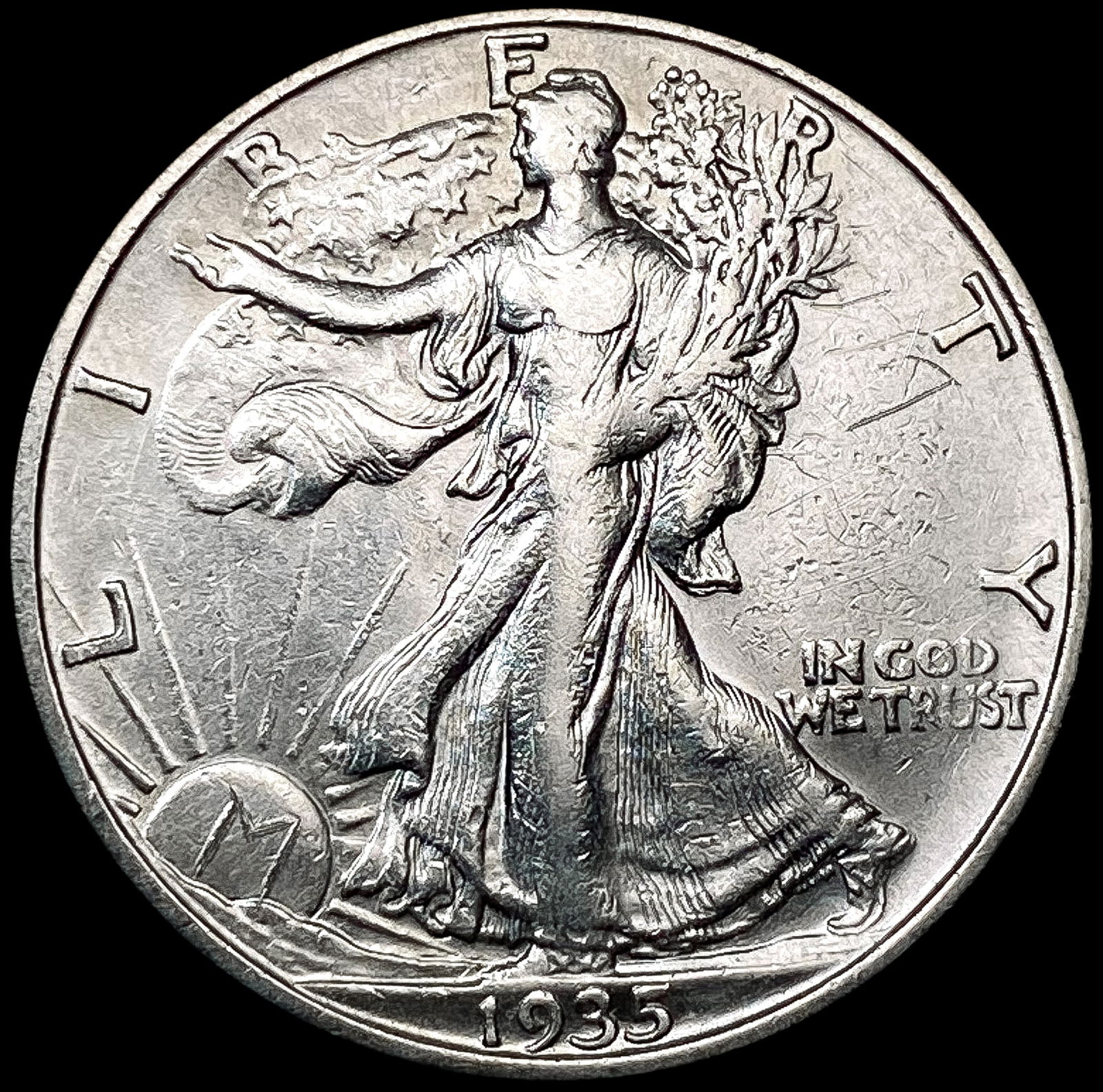 1935-S Walking Liberty Half Dollar CLOSELY UNCIRCU (1 of 2)