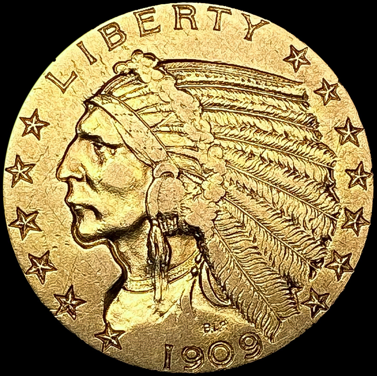 1909 $5 Gold Half Eagle CLOSELY UNCIRCULATED (1 of 2)