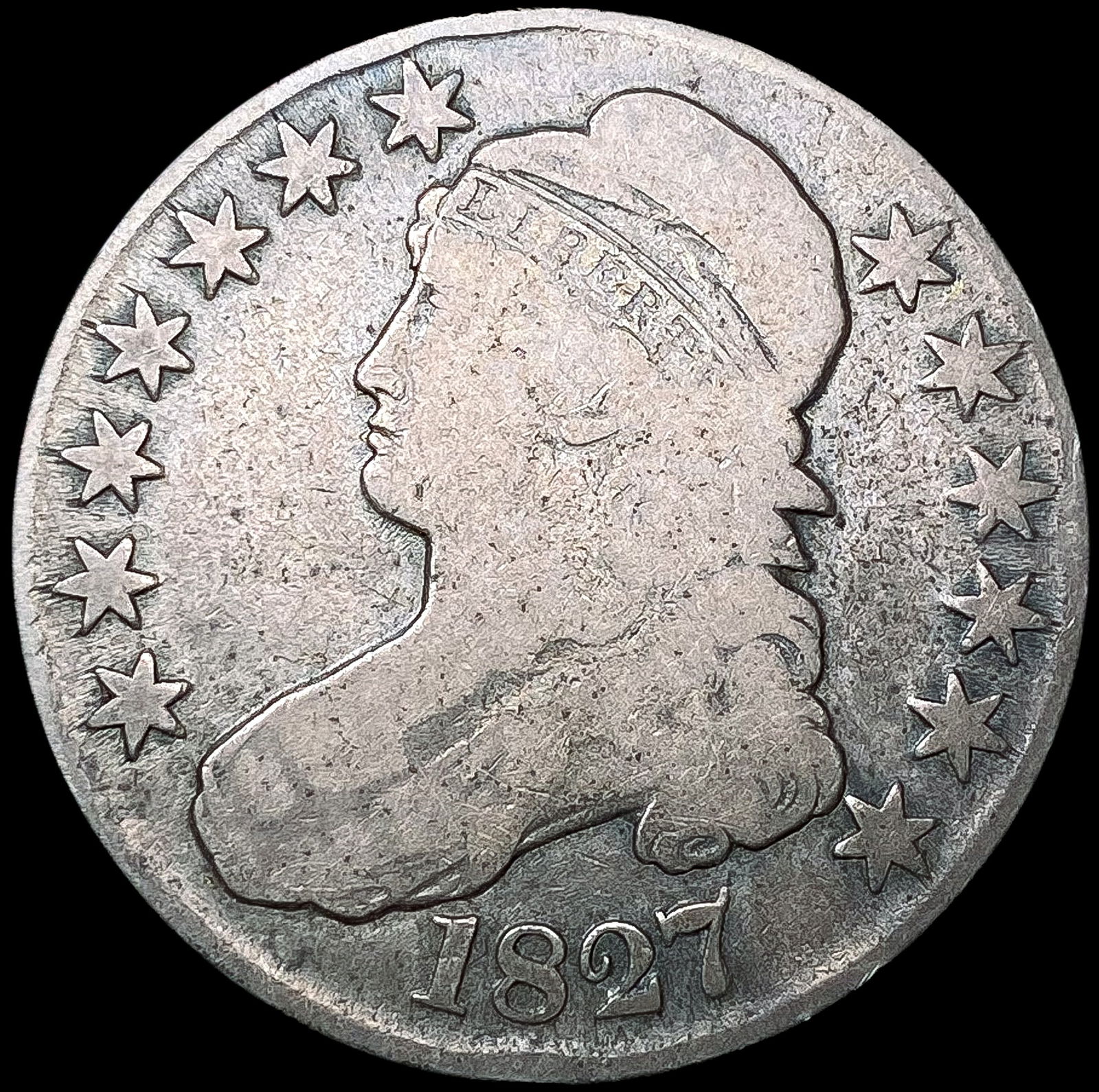 1827 O-114 Capped Bust Half Dollar NICELY CIRCULAT (1 of 2)