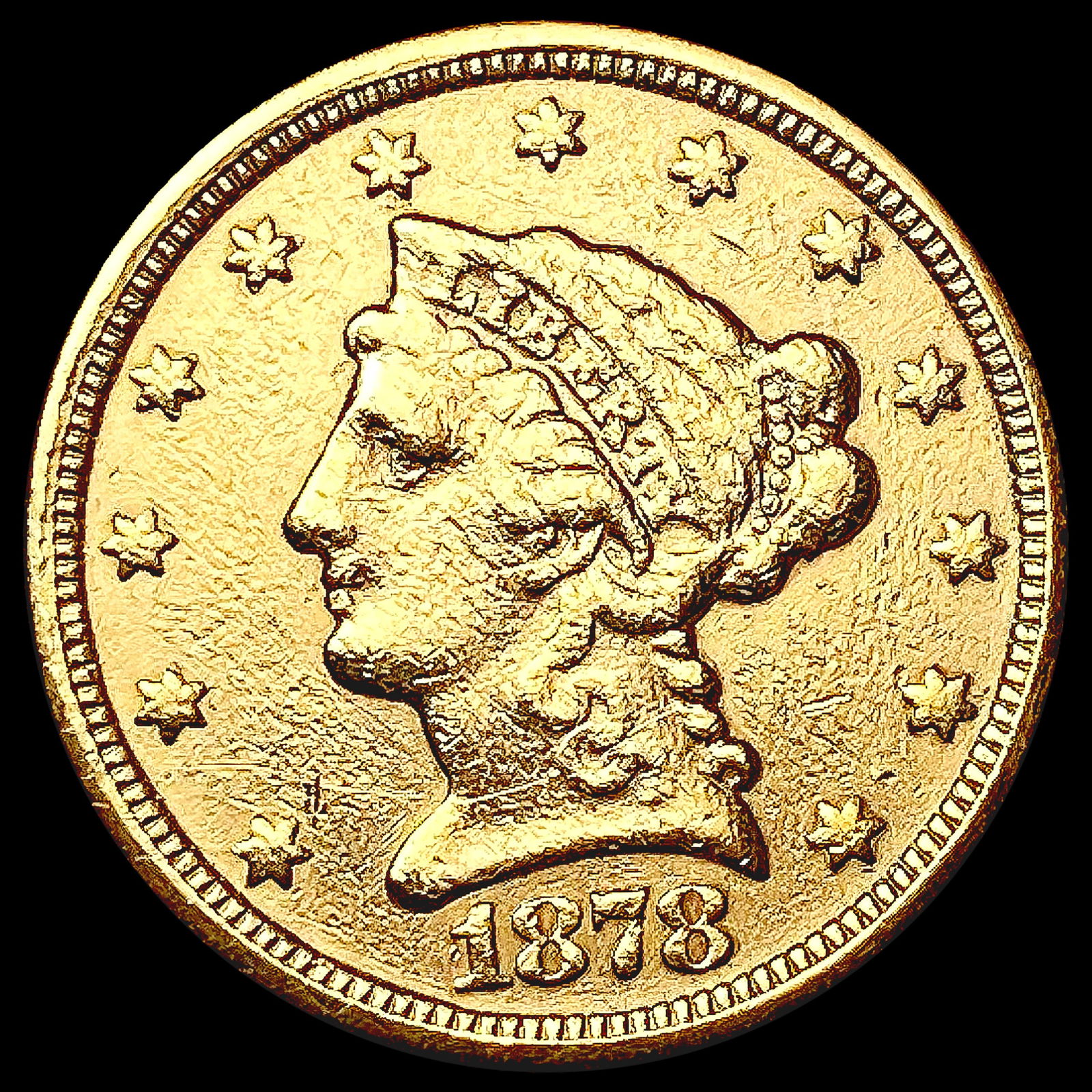 1878 $2.50 Gold Quarter Eagle LIGHTLY CIRCULATED (1 of 2)