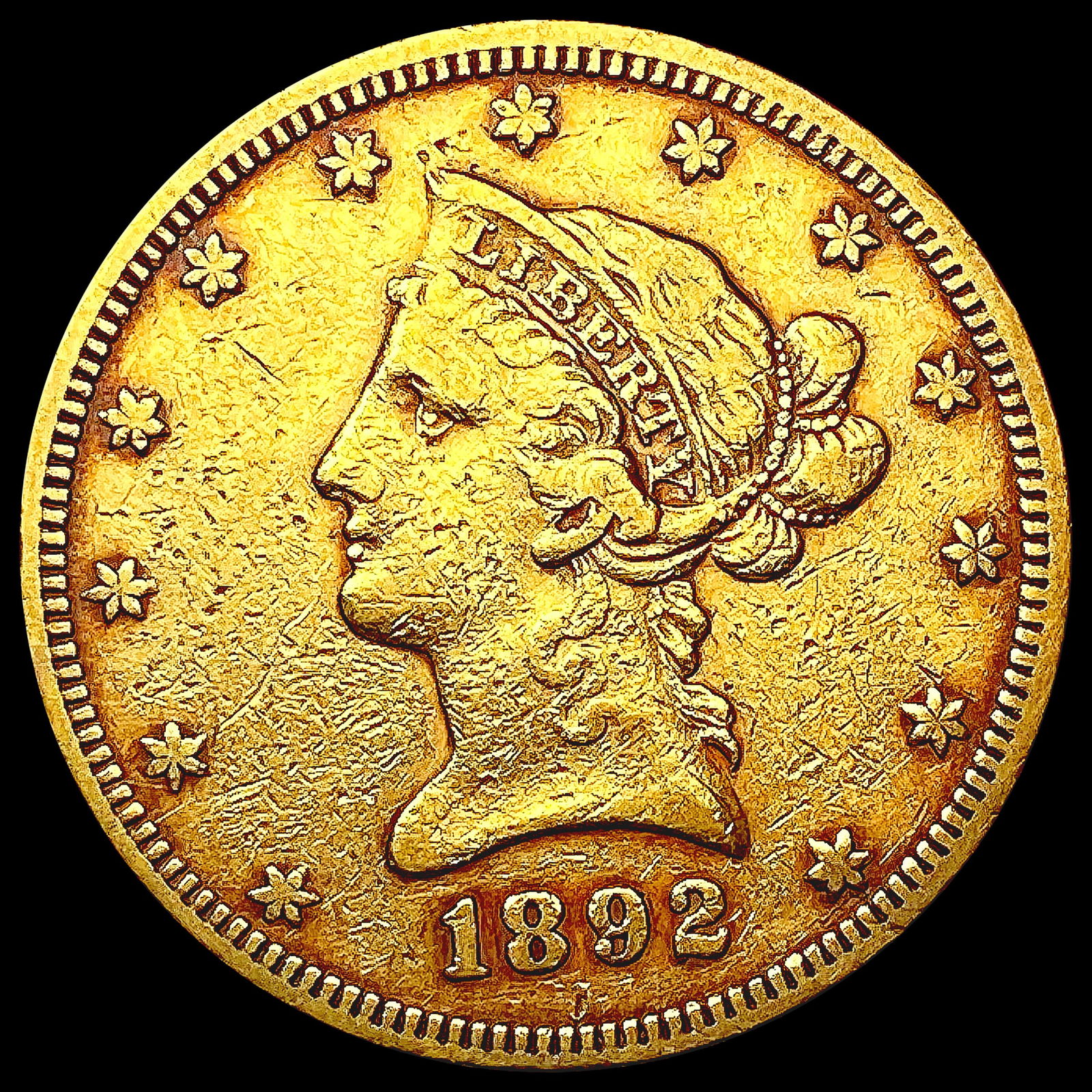 1892 $10 Gold Eagle NEARLY UNCIRCULATED (1 of 2)