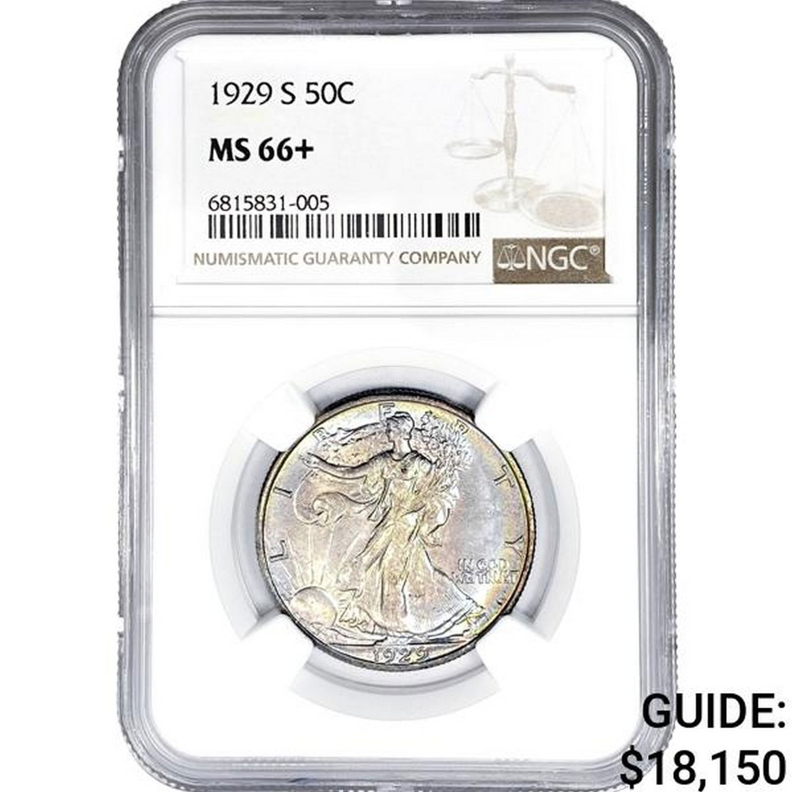 1929-S Walking Liberty Half Dollar NGC MS66+ (1 of 2)