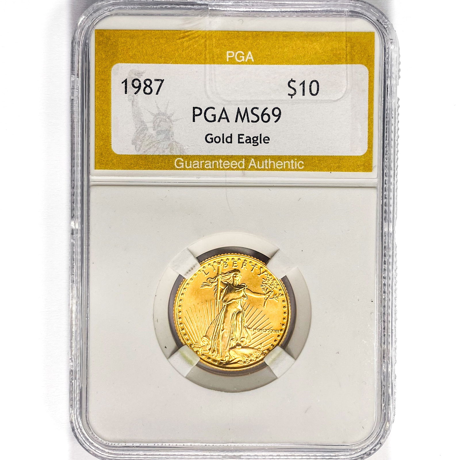 1987 $10 1/4oz. American Gold Eagle PGA MS69 (1 of 2)