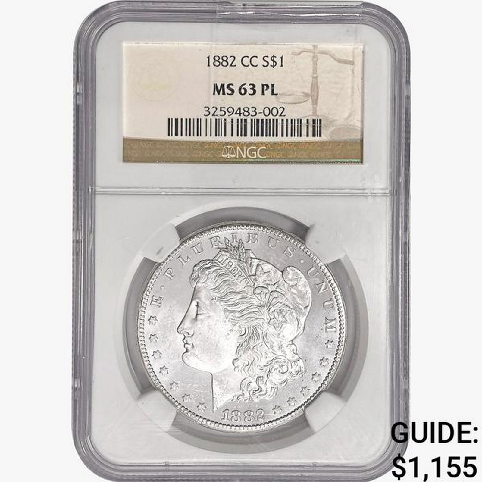 1882-CC Morgan Silver Dollar NGC MS63 PL (1 of 2)